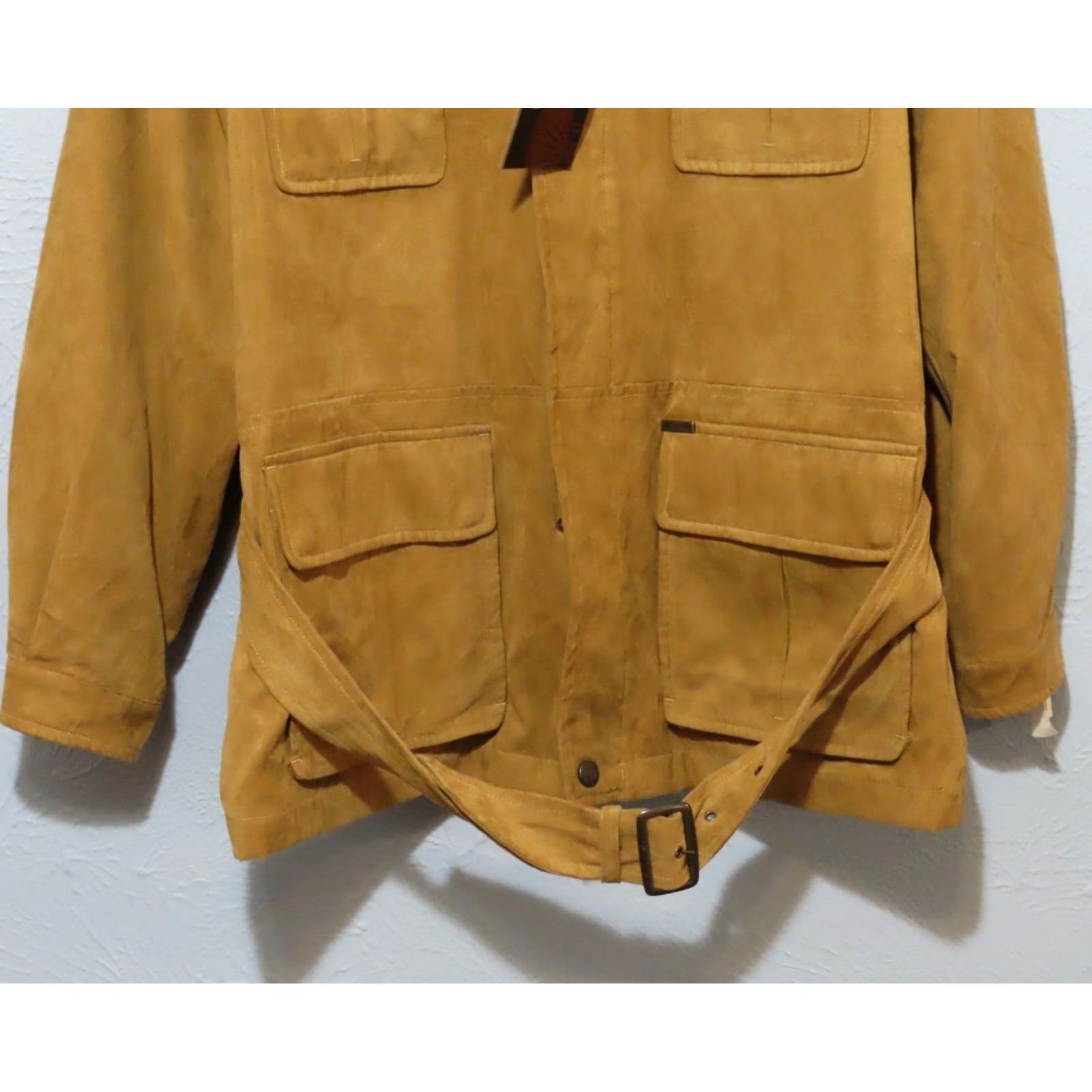 Weatherproof Weatherproof Men's XL Full Zip Belted Faux Suede Brown Jacket Shirt/Bomber Jacket/Softshell Mid-Length Zipper Pockets Classic Fit Size US XL / EU 56 / 4 - 2 Thumbnail