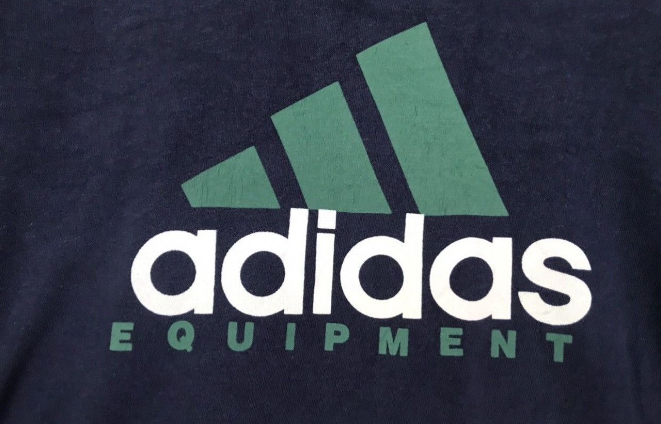Adidas Vintage 90s Adidas Equipment Spellout Blue Tees Size US XL / EU 56 / 4 - 2 Thumbnail