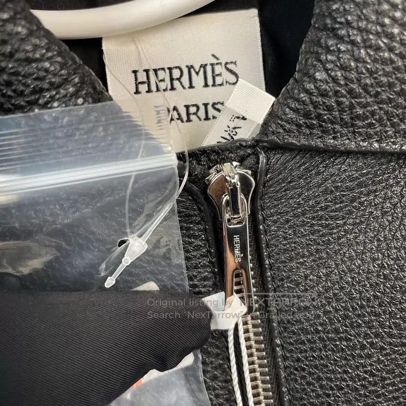 Hermes Hermes Black Deer Leather Jacket Size XS / US 0-2 / IT 36-38 - 4 Thumbnail