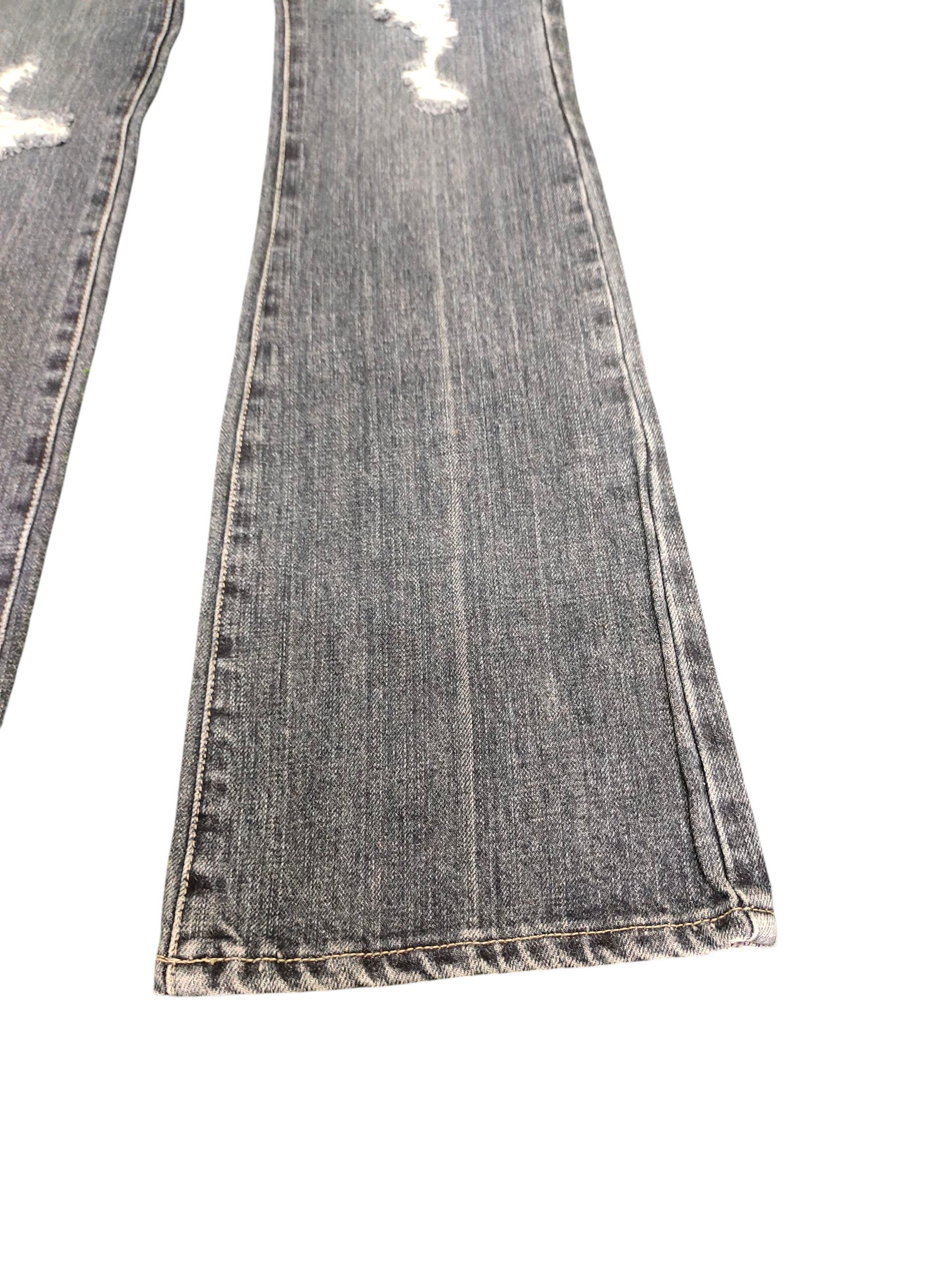 If Six Was Nine Flare Jeans Dejavu Distress Denim Bootcut Low Rise Size US 28 / EU 44 - 5 Thumbnail