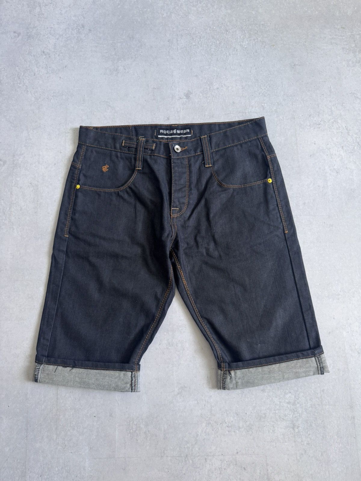 Rocawear RocaWear Y2K Blue Heavyweight Denim Japan Style Rare Shorts Size US 34 / EU 50 - 7 Thumbnail