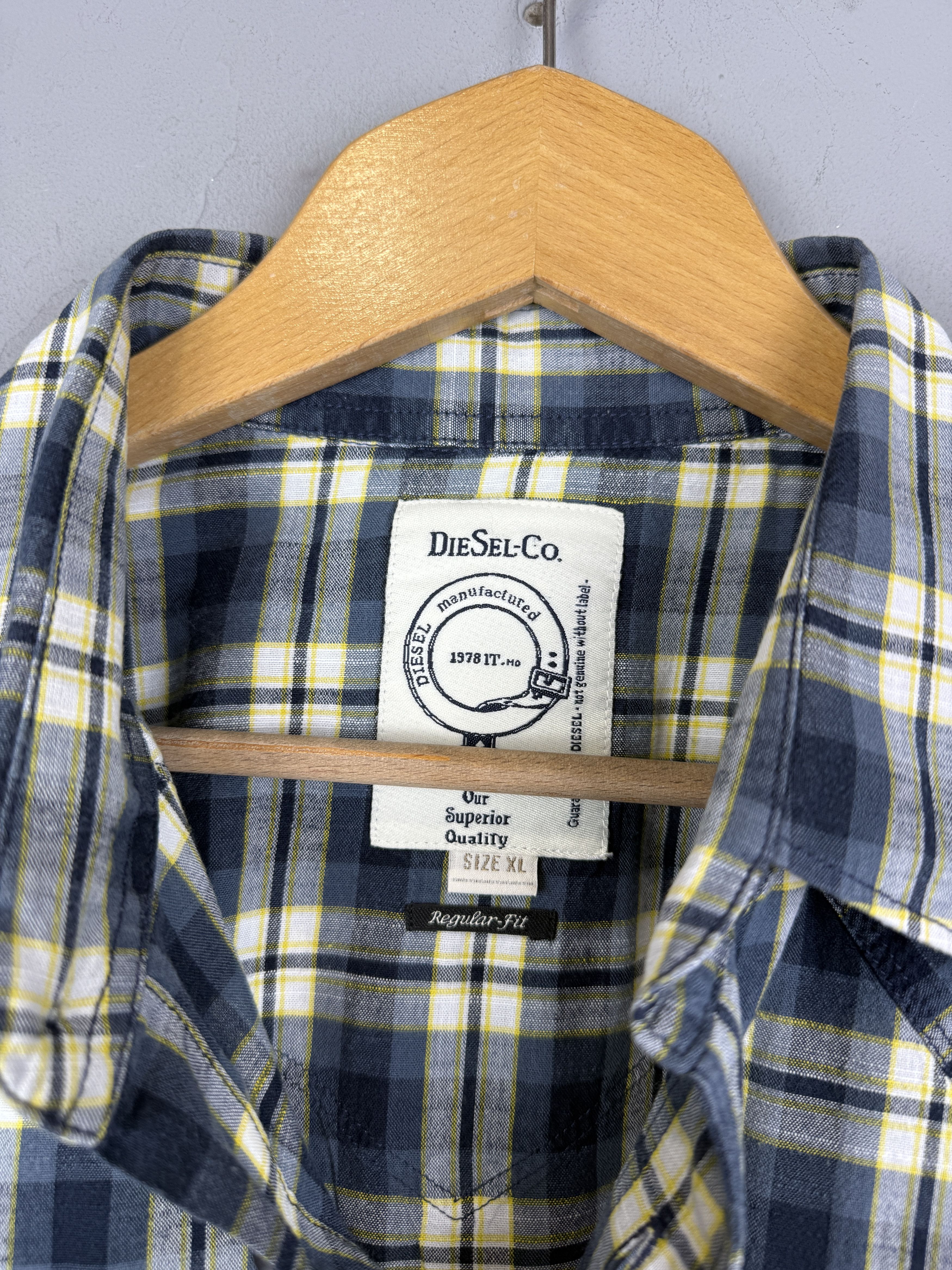 Diesel × Flannel Diesel Shirt Check Multicolor Plaid Regular Pockets Western Size US XL / EU 56 / 4 - 5 Thumbnail