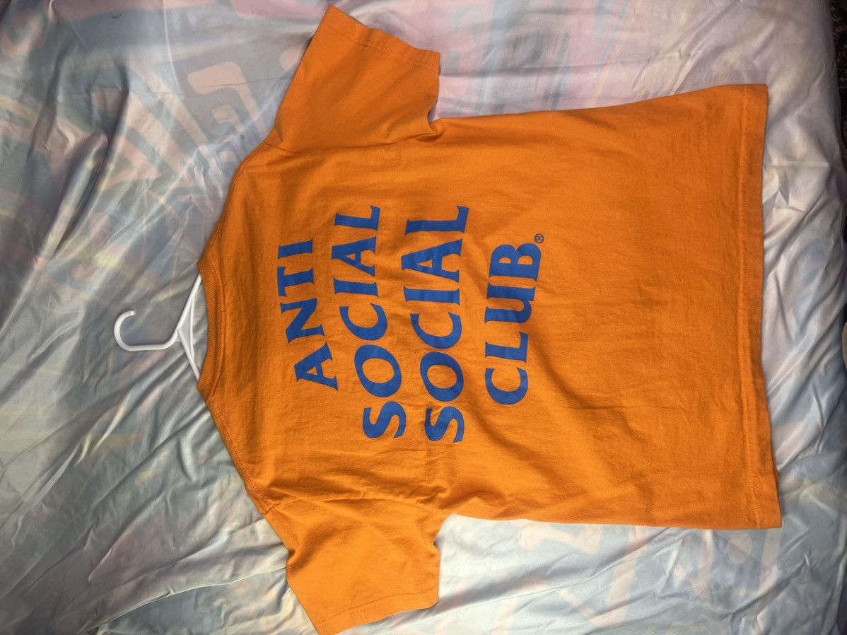 Anti Social Social Club ASSC bright orange t shirt with blue print Size US L / EU 52-54 / 3 - 6 Thumbnail