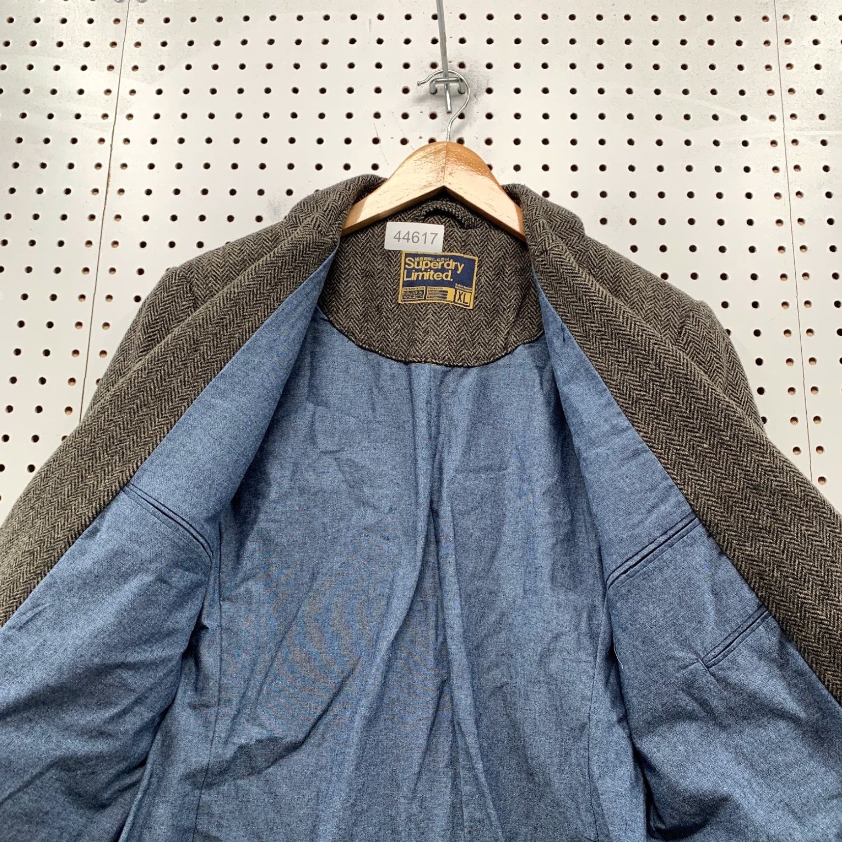 Superdry Superdry Blazer Men XL Wool Herringbone Tweed Jacket Sport Coat Limited 2 Piece Set Size 46R - 7 Thumbnail