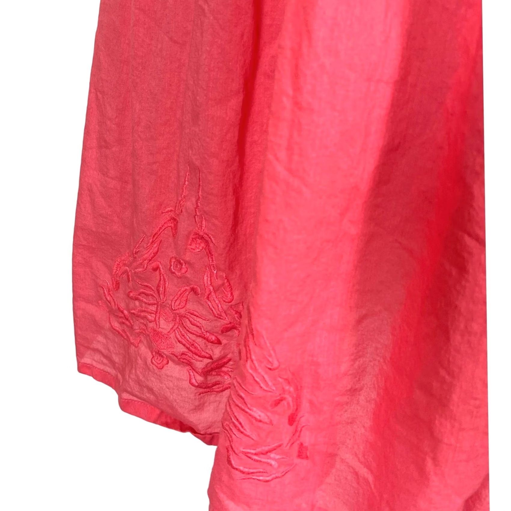 Pinko La Cera Cotton Sleeveless Dress Embroidered Coral Pink Lightweight Pockets Sz M - Women Sundress Midi Zipper? Size M / US 6-8 / IT 42-44 - 4 Thumbnail