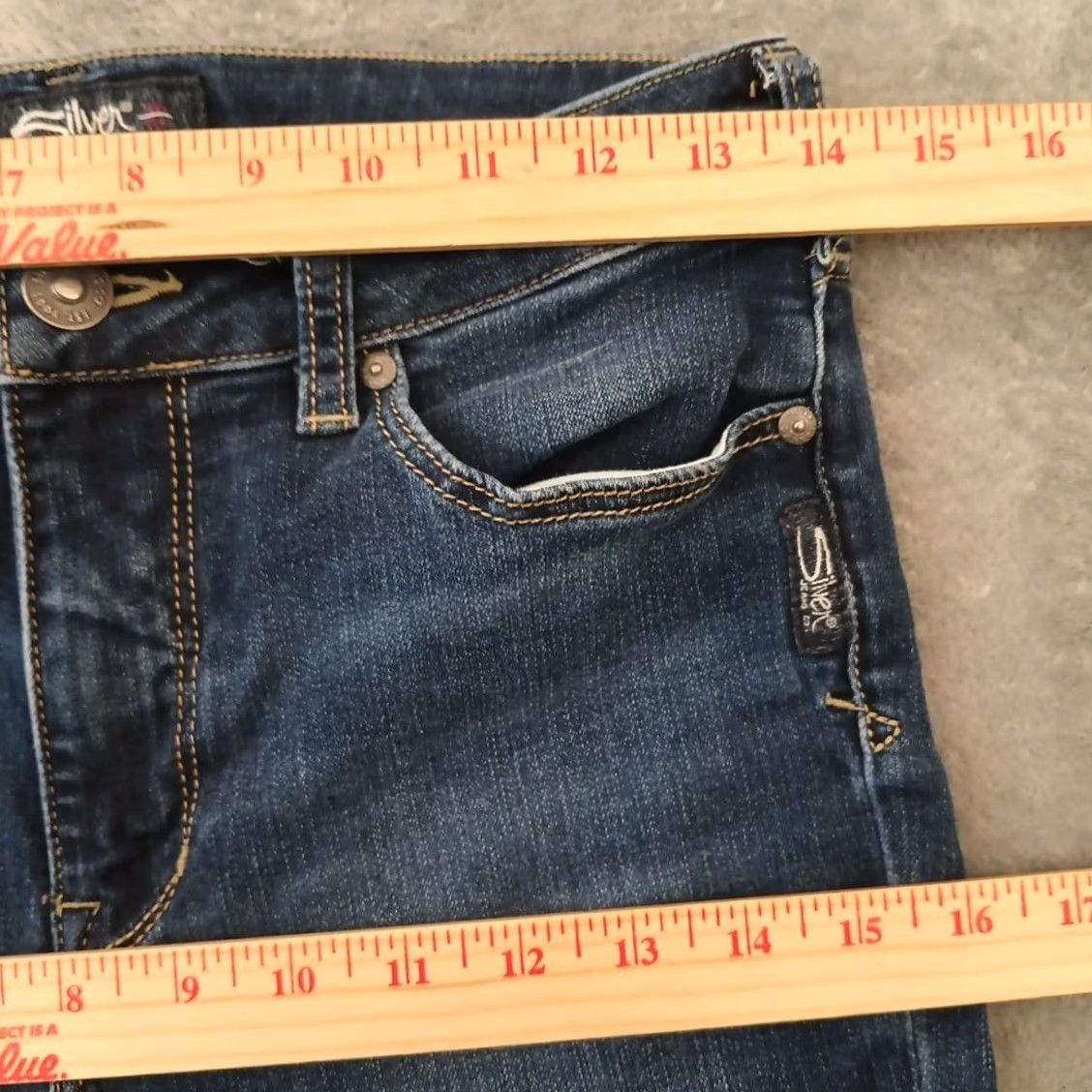Silver Jeans Co. Silver Jeans Jeans Womens Size 28 Blue Dark Wash Skinny Mid Rise 28x28 Stretch Denim 5-Pocket Mens Womens Girls" Size 28" / US 6 / IT 42 - 3 Thumbnail
