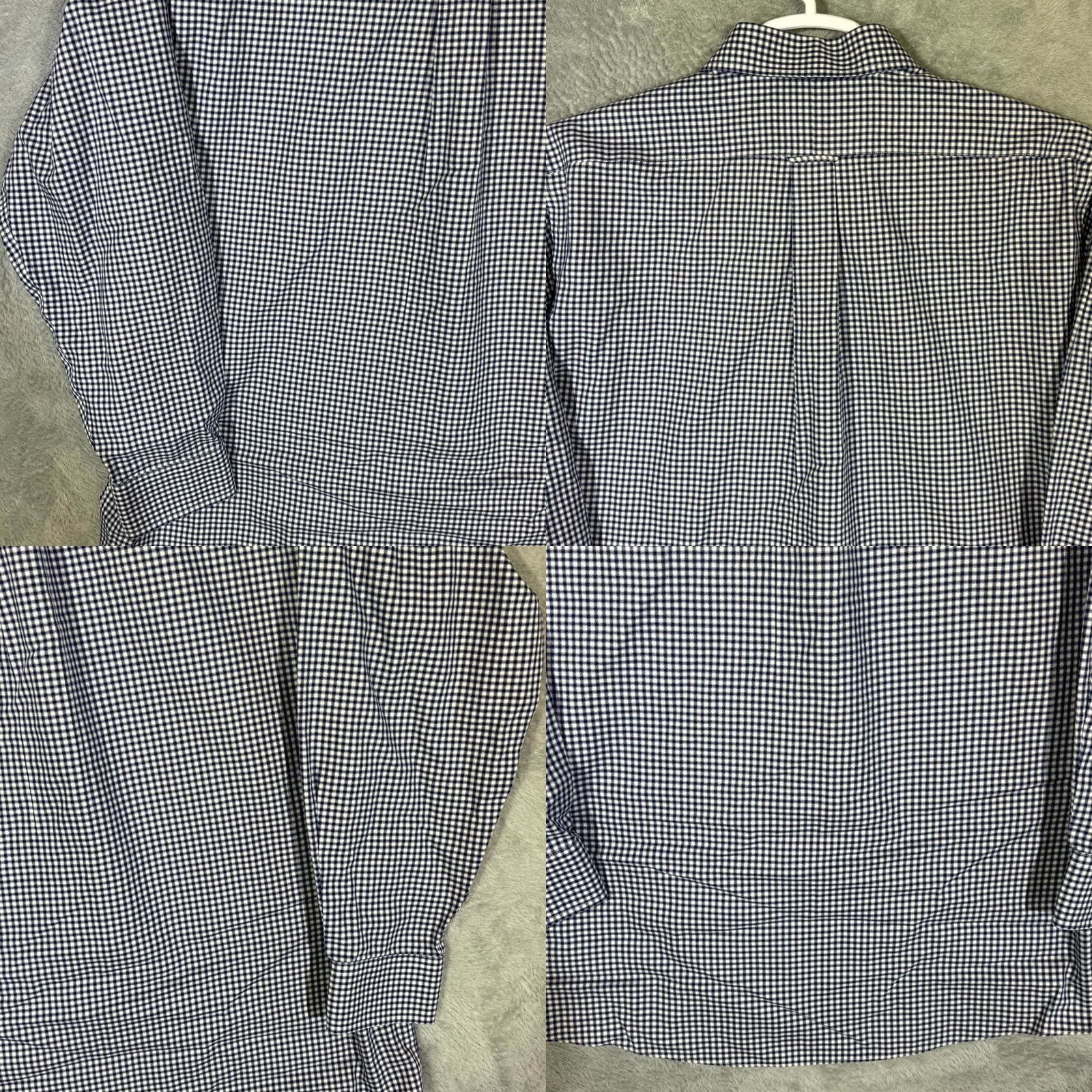 Roundtree & Yorke Gold Label Dress Shirt Blue Check 100% Cotton 16.5×34 Fitted Formal Shirt Men Regular Chest 46in Long Sleeve Button-Down Collared Vintage? No Size 46R - 8 Thumbnail