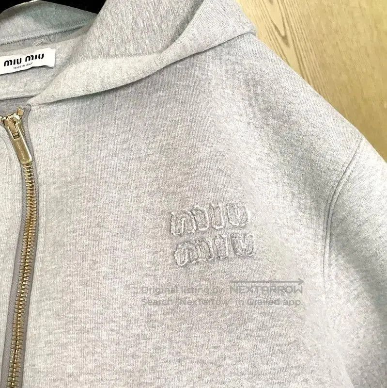 Miu Miu Miu Miu Grey Cotton Blend Printed Jacket . Size S / US 4 / IT 40 - 5 Thumbnail