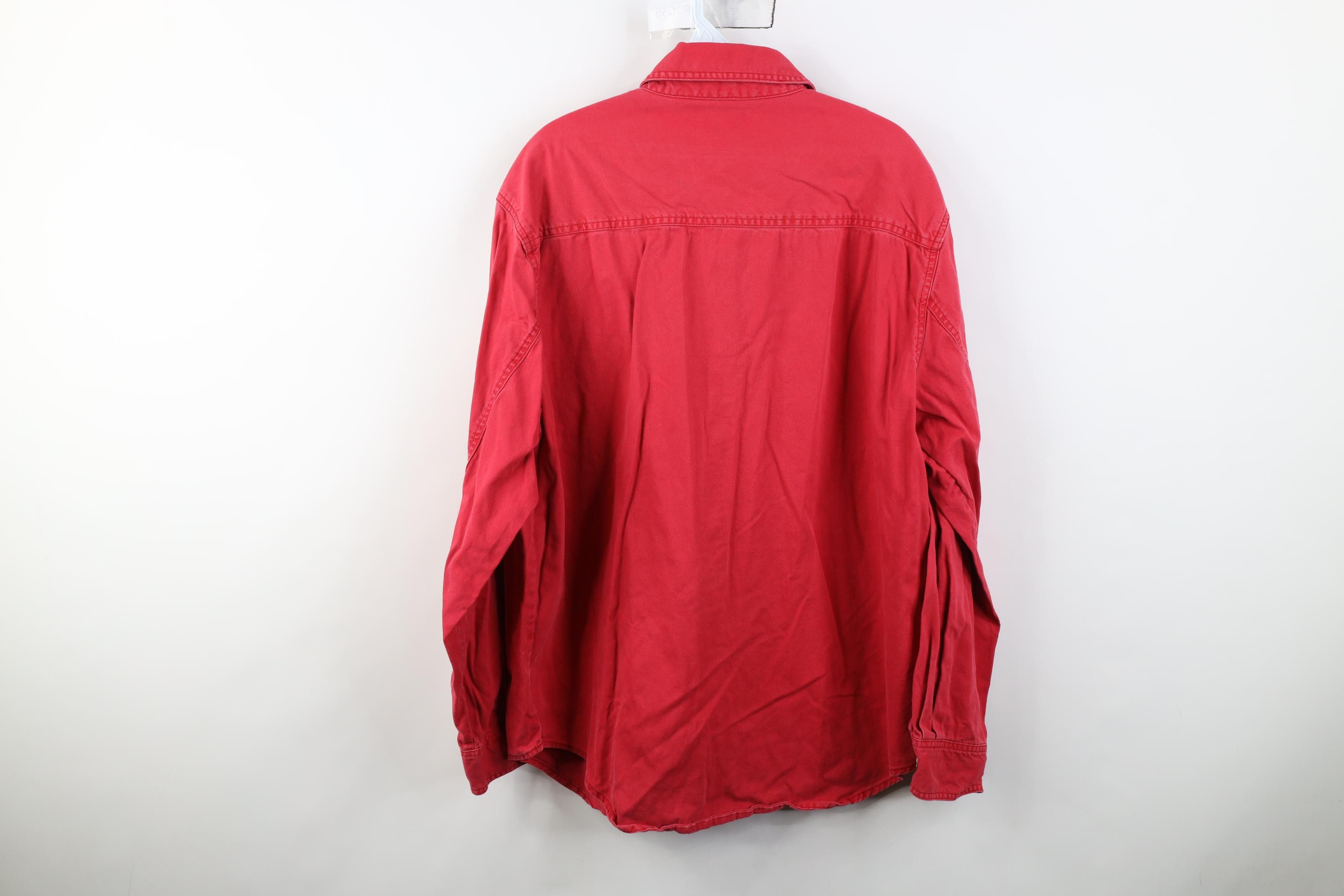 Levi's Vintage 90s Levis Baggy Denim Jean Button Shirt Red Cotton Size US L / EU 52-54 / 3 - 15 Thumbnail