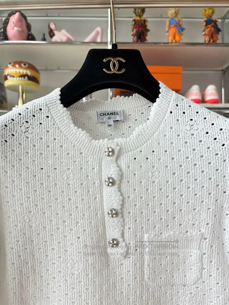 Chanel Chanel 24P early spring preview white hollow lace hollow k Size XXS / US 00 / IT 34 - 2 Thumbnail