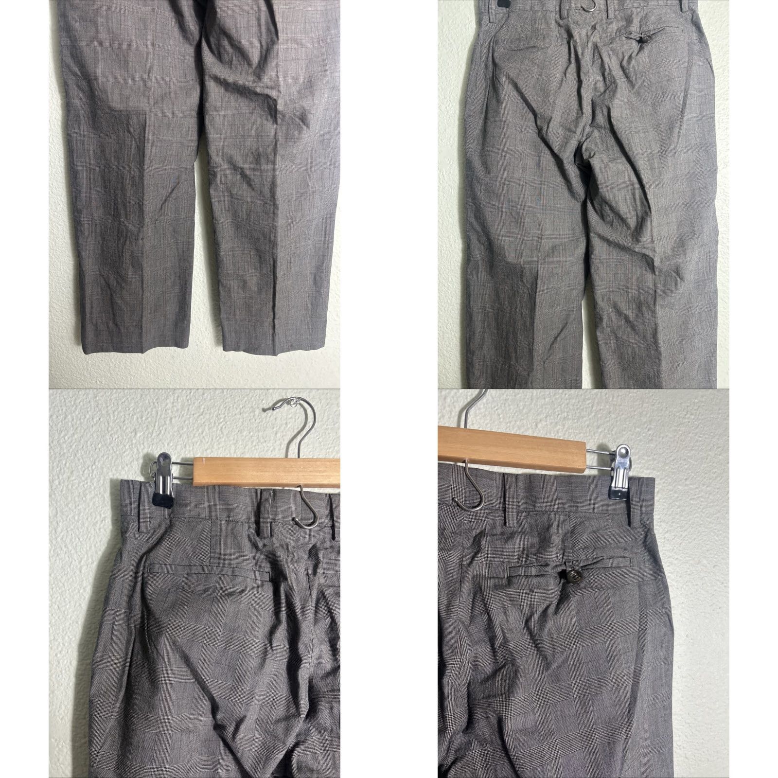 Banana Republic VINTAGE Banana Republic Cotton Gray Plaid Womens Dress Pants 29x26 Size 29" - 8 Thumbnail
