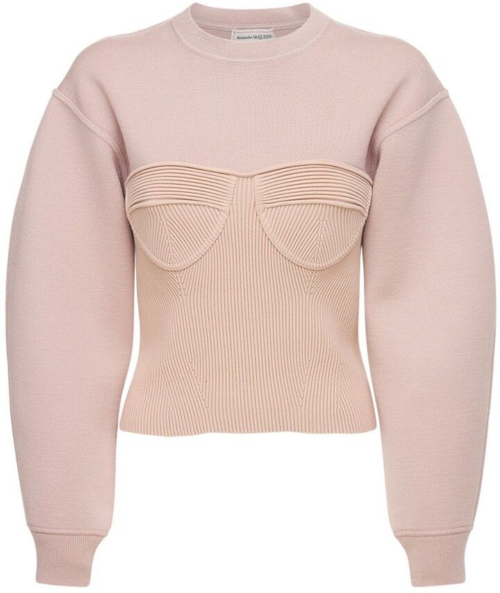 Alexander McQueen o1y0325 Sweater in Blush Pink Size S / US 4 / IT 40 - 1 Thumbnail