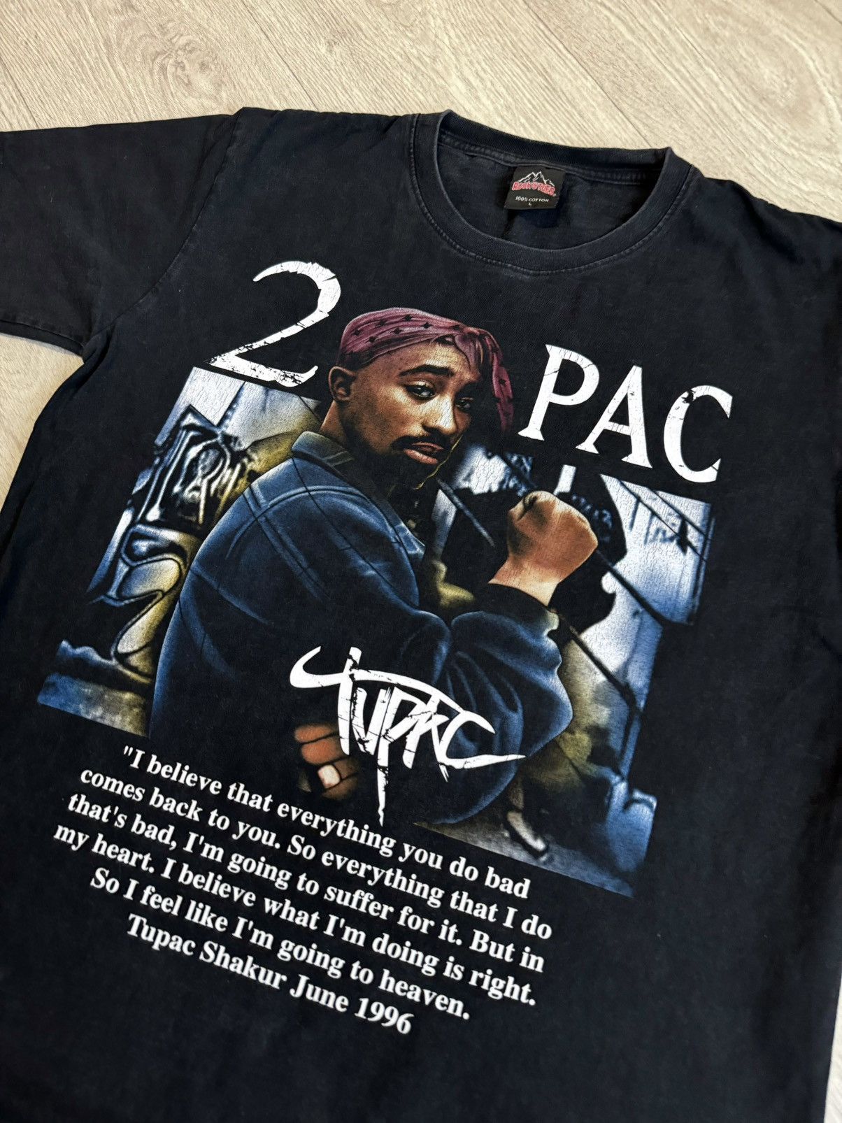 Band Tees 🔷Vintage 2Pac Big logo T-shirt 90s🔷 Size US L / EU 52-54 / 3 - 2 Thumbnail