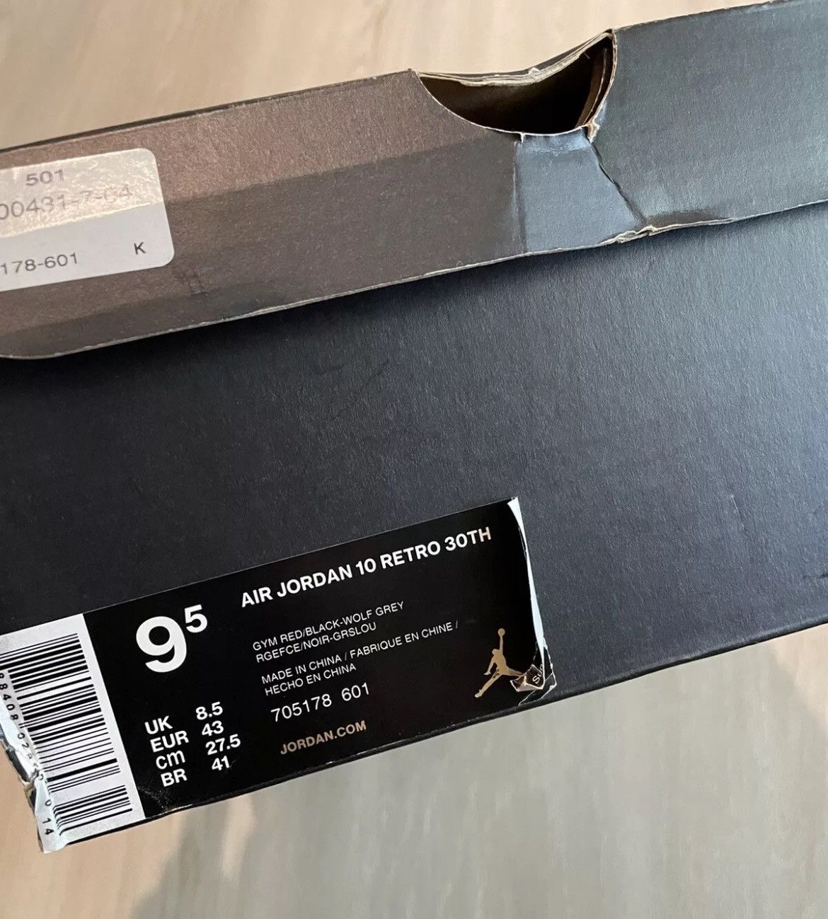Jordan Brand × Nike NIKE AIR JORDAN 10 RETRO 30TH GYM RED SZ 9.5 Size US 9.5 / EU 42-43 - 9 Thumbnail