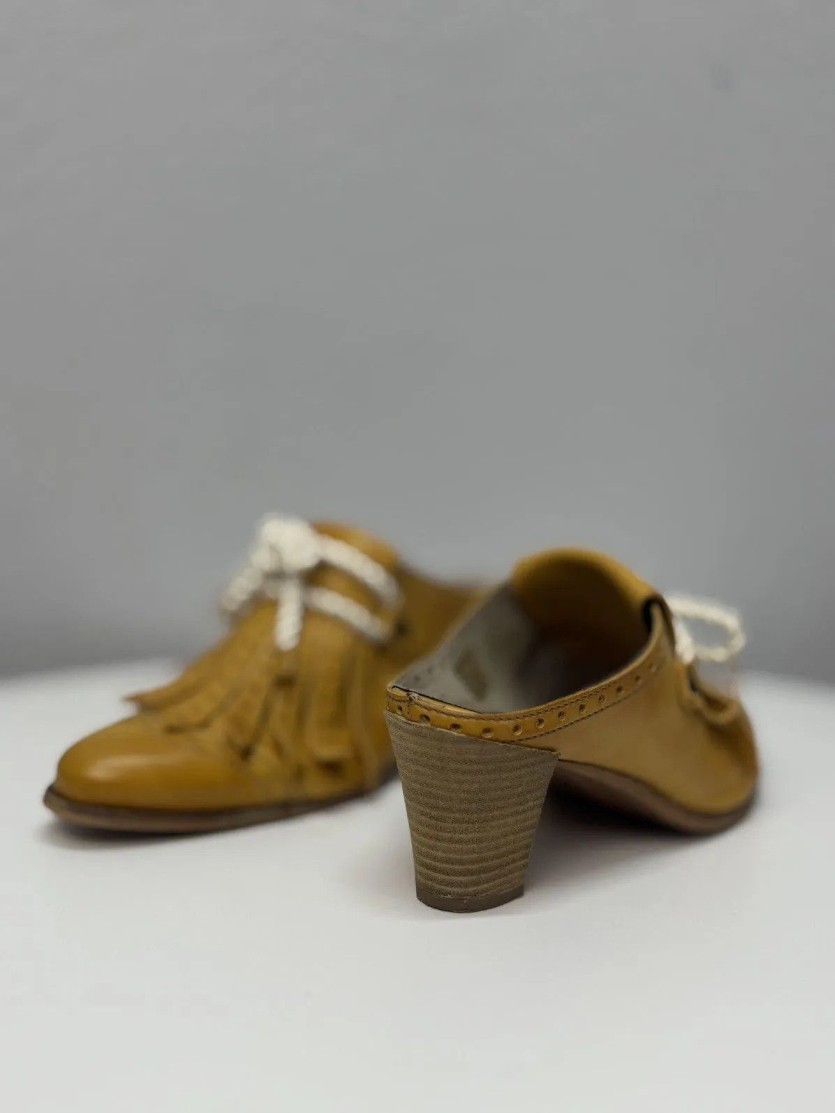 Other Vintage Ankle Leather Boots Sandals Yellow Prada Style Opium Size US 8 / EU 41 - 7 Thumbnail