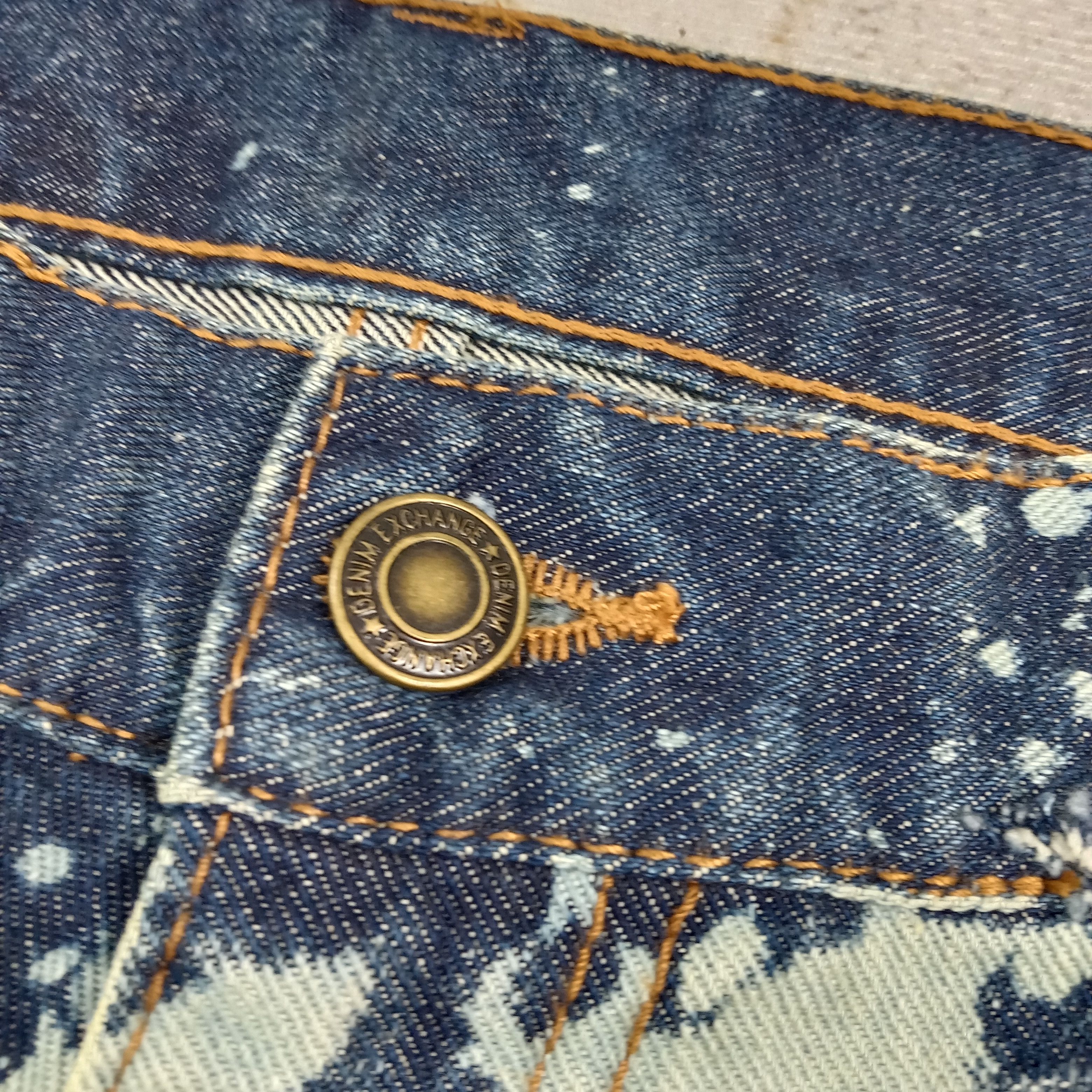 Vintage D/EX Denim Exchange Distressed Rare Denim Jeans C272N2 Size US 33 - 4 Thumbnail