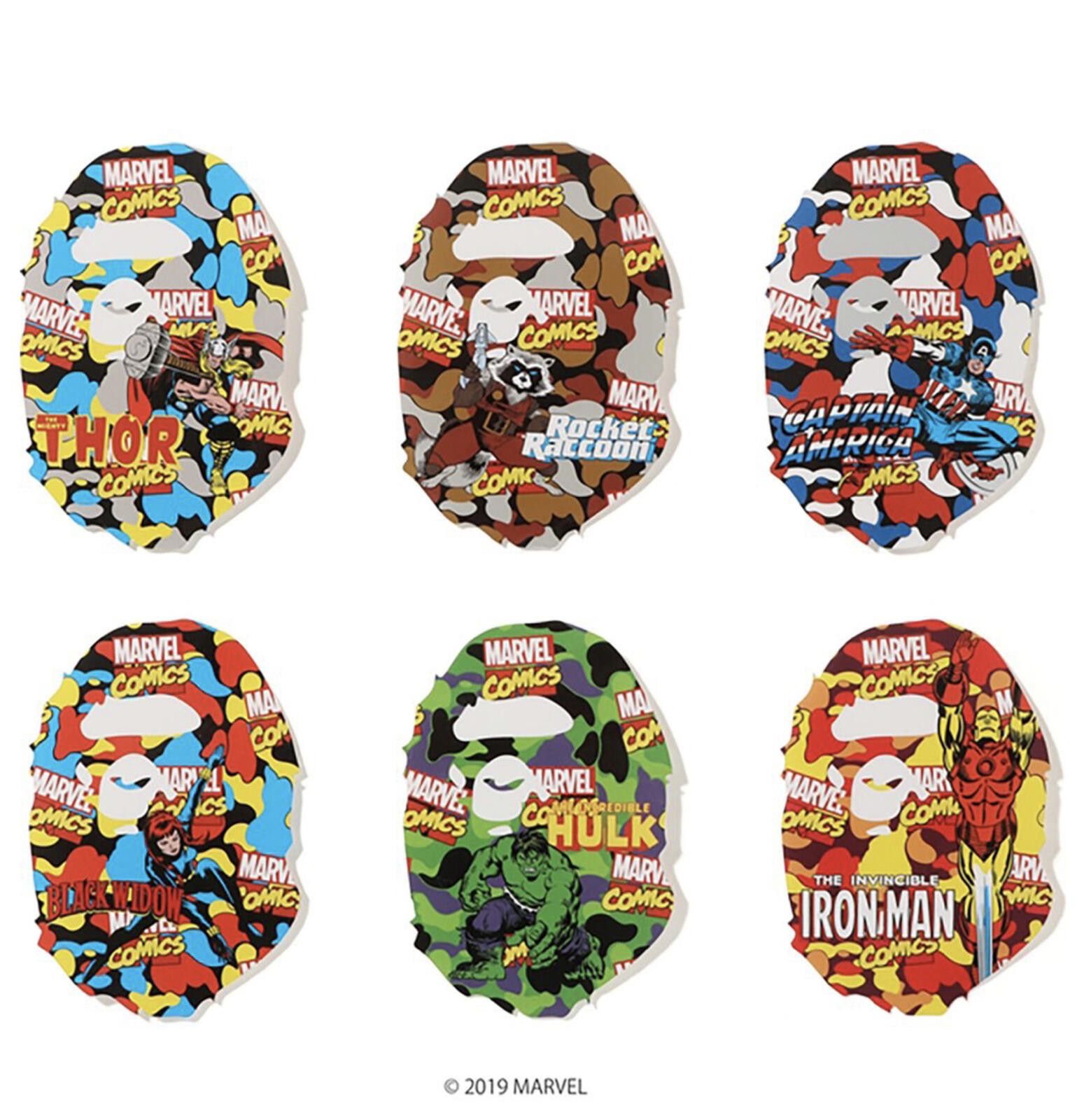 Bape BAPE x MARVEL Bape Head Limited Edition Sticker Set Size ONE SIZE - 1 Thumbnail