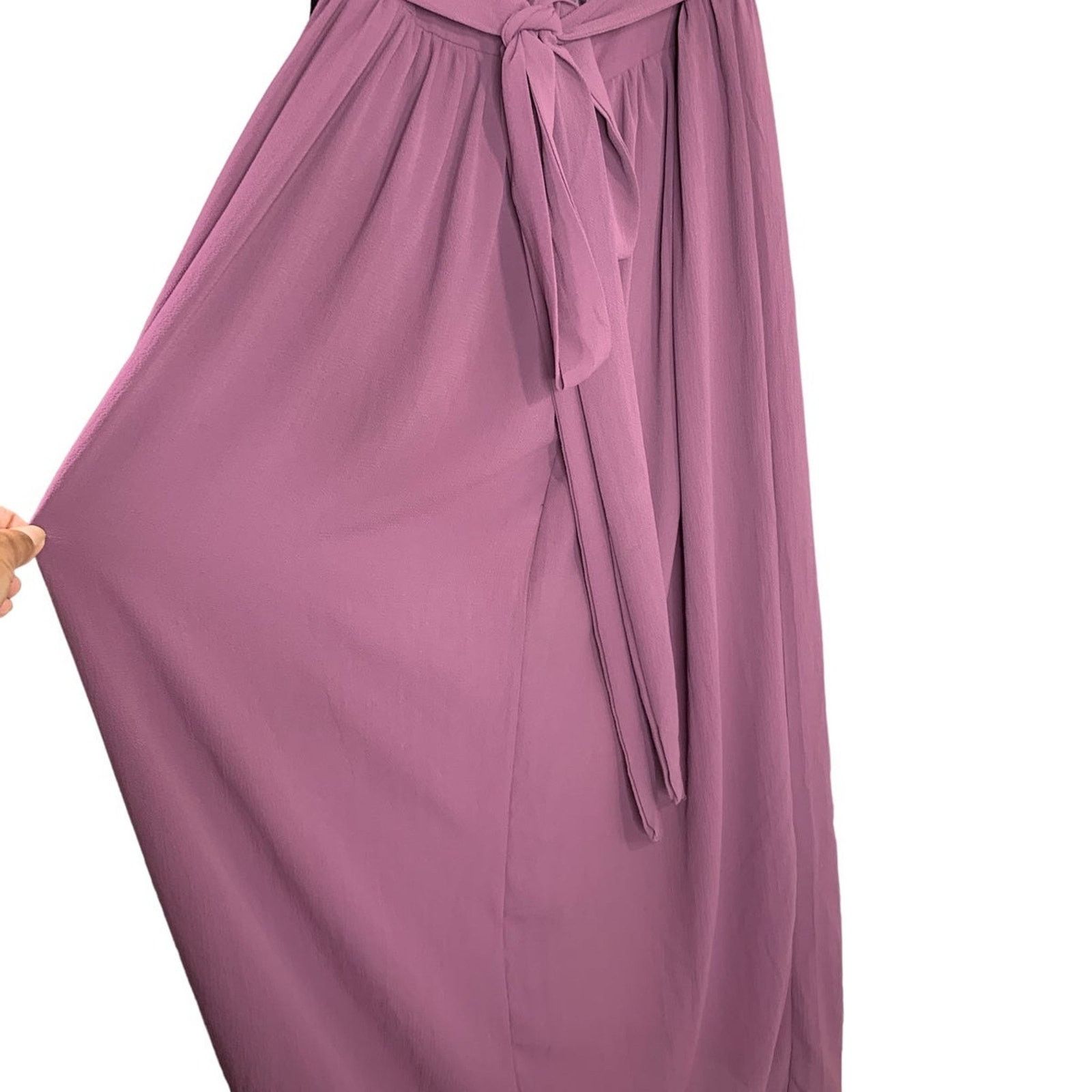 Other Haute Monde split maxi romper jumpsuit plunging neckline Size 28" / US 6 / IT 42 - 5 Thumbnail