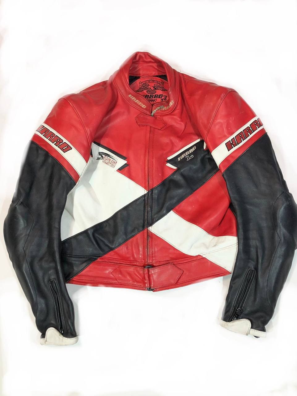 image of Leather Jacket x Moto Harro Vintage Leather Racing Moto Jacket, Men's (Size Medium)
