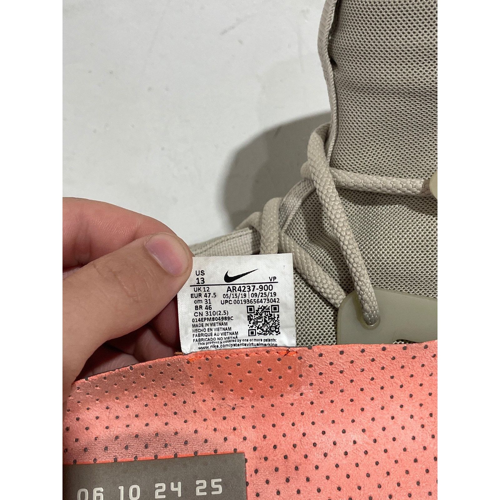 Nike NIKE AIR FEAR OF GOD 1 OATMEAL SIZE 13 PREOWNED Size US 13 / EU 46 - 6 Thumbnail