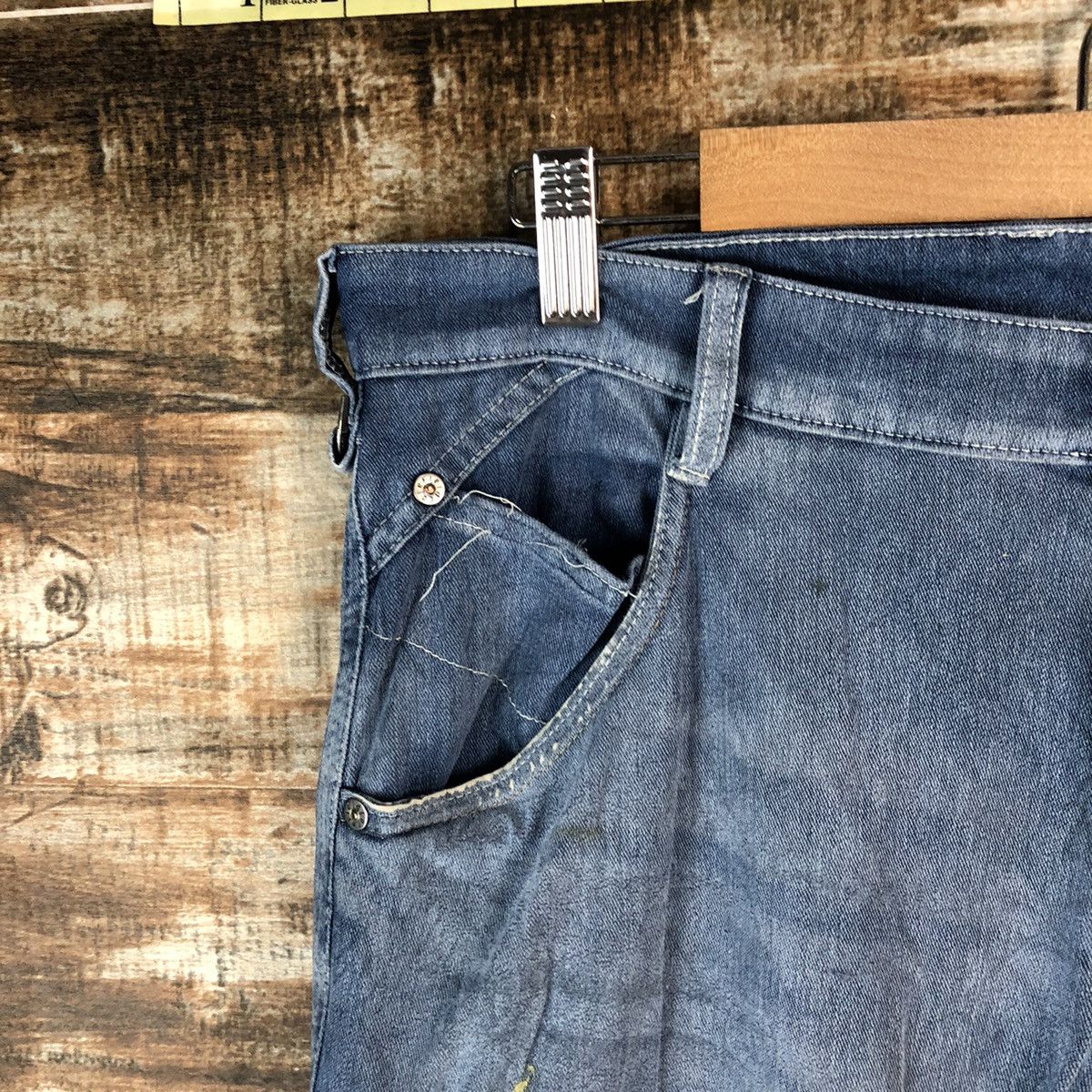 Japanese Brand Field Core Blue Distressed ripped Denim Pants #A2166 Size US 33 - 7 Thumbnail