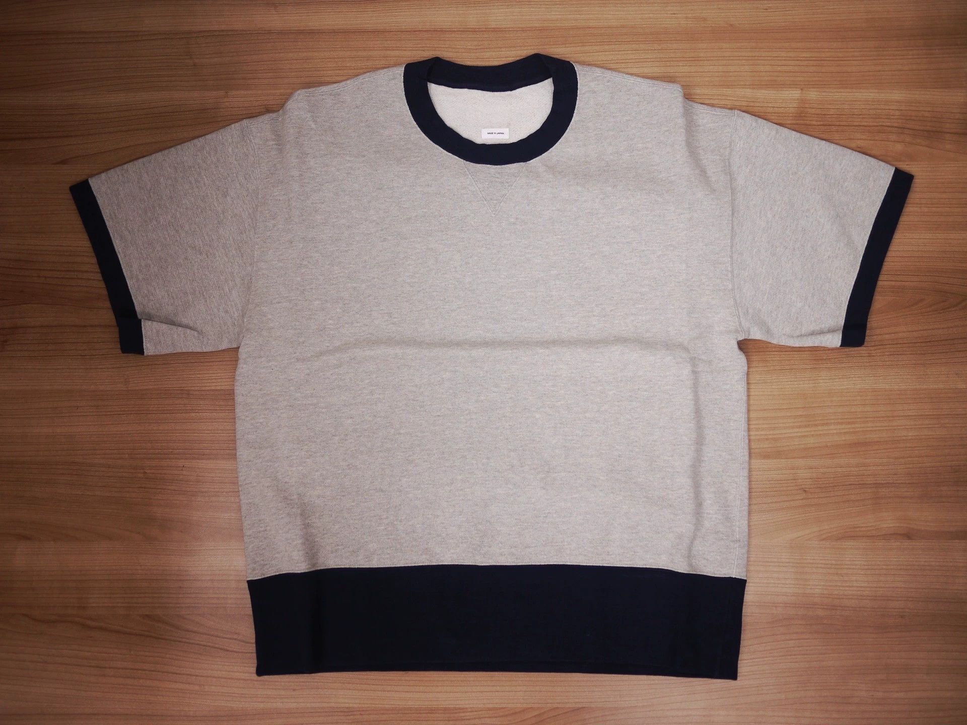 Gray Short-Sleeve Shirt with Black Trim