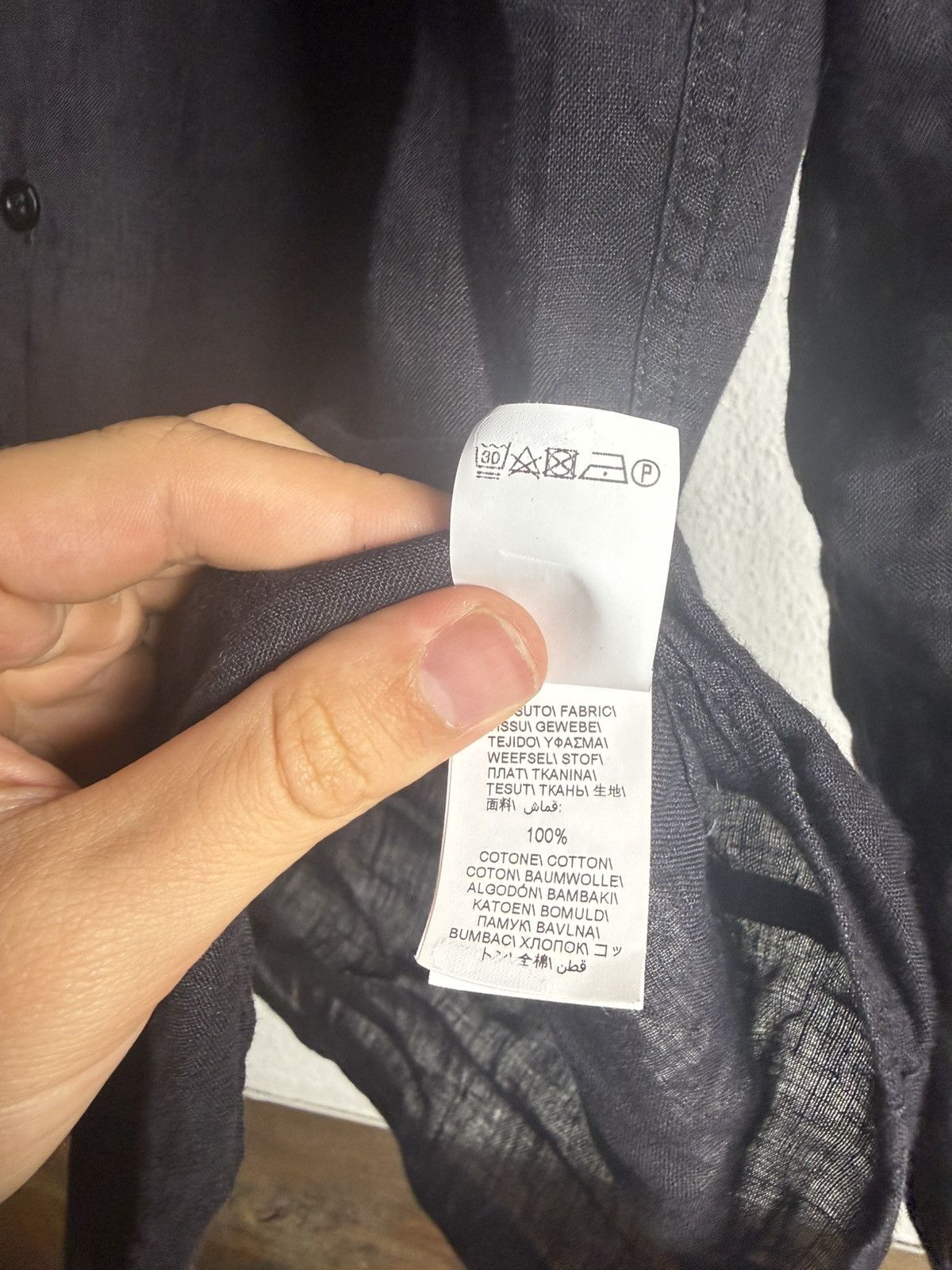 Brunello Cucinelli Brunello Cucinelli 100% Size M-L Linen Shirt Black Easy Fit Size US M / EU 48-50 / 2 - 5 Thumbnail