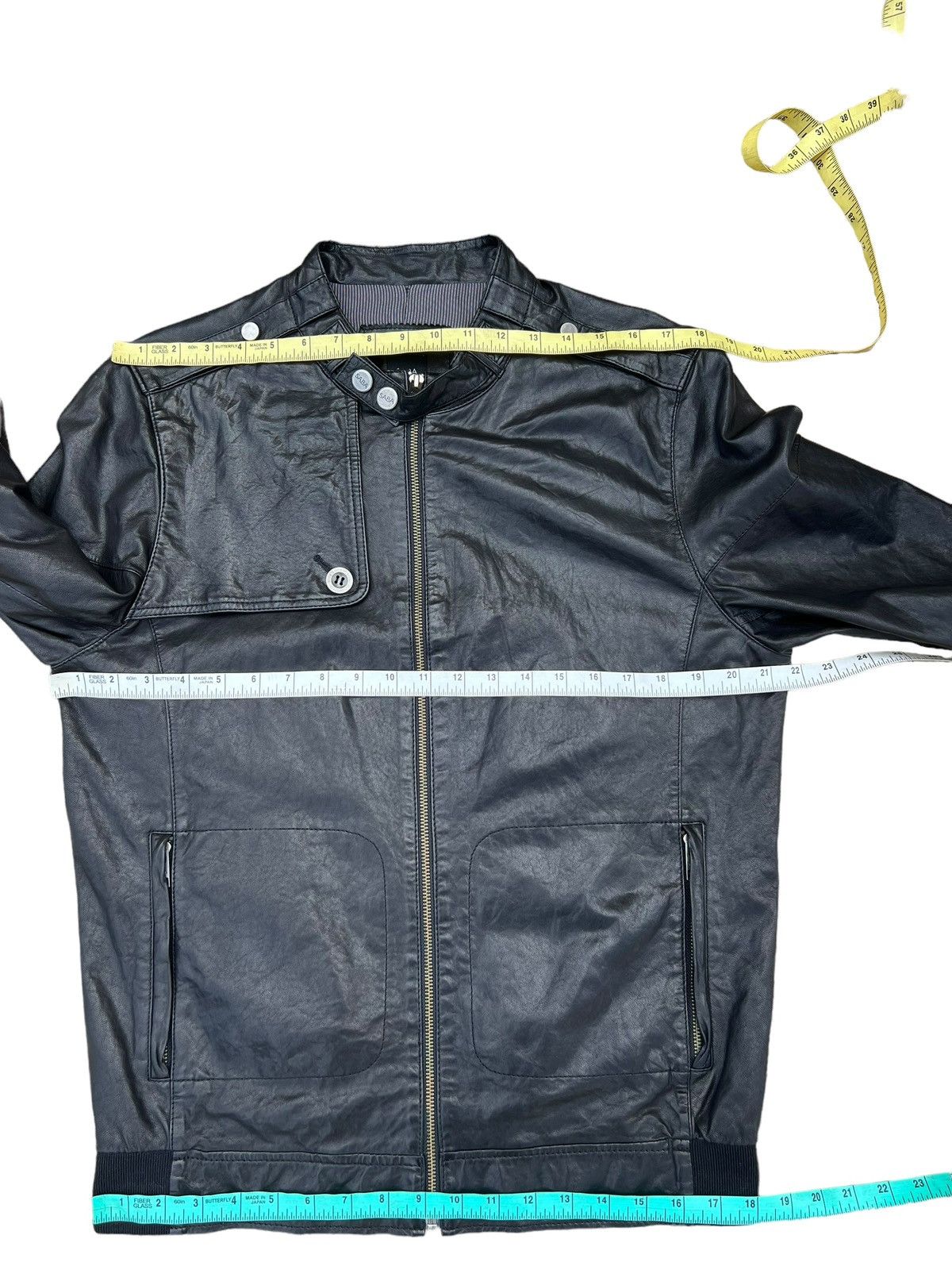 Saba Mens SABA MW10075 Lamb Leather Racer Jacket Size US S / EU 44-46 / 1 - 2 Thumbnail