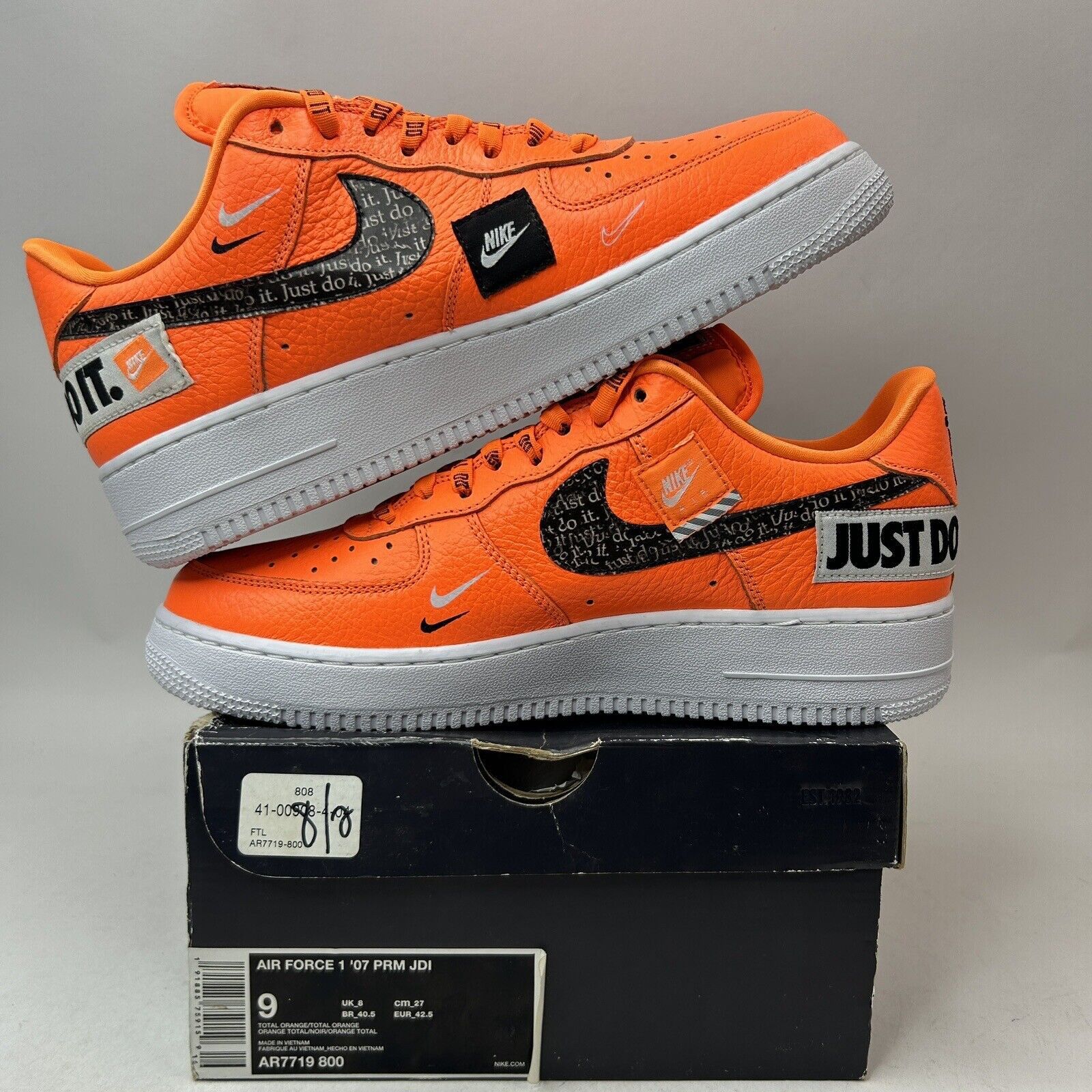 Nike Nike Air Force 1 07’ Low PRM JDI Just Do It “Total Orange” Size US 9 / EU 42 - 3 Thumbnail