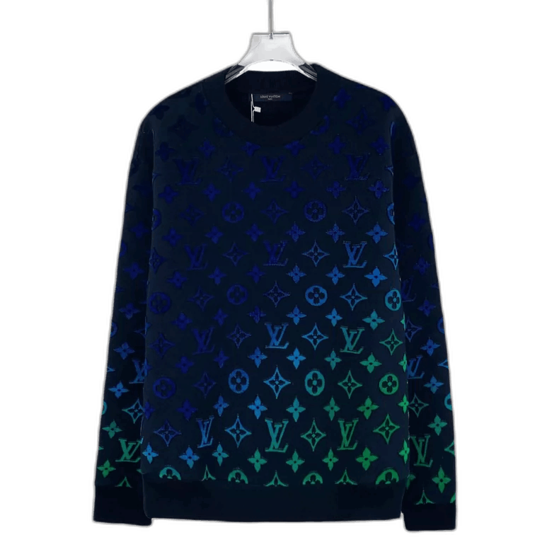 Louis Vuitton Blue Logo Long Sleeve Sweatshirt -2505