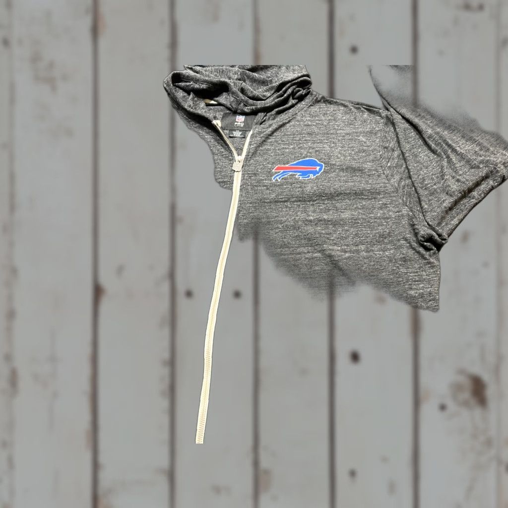 NFL Buffalo Bills NFL Pro Line Gray Full Zip Hoodie 3XB Mens Big 3X Gray Full Zip Lined Not Thick Size US XXL / EU 58 / 5 - 1 Thumbnail