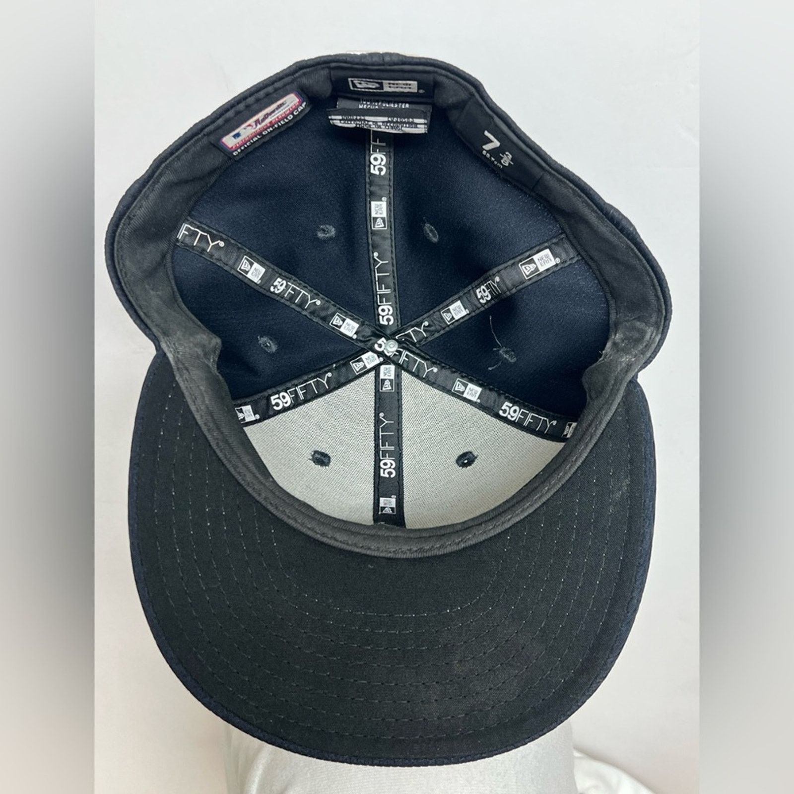New Era Game Worn New Era Cleveland Indians On-Field Hat 7 3/8 Size ONE SIZE - 6 Thumbnail