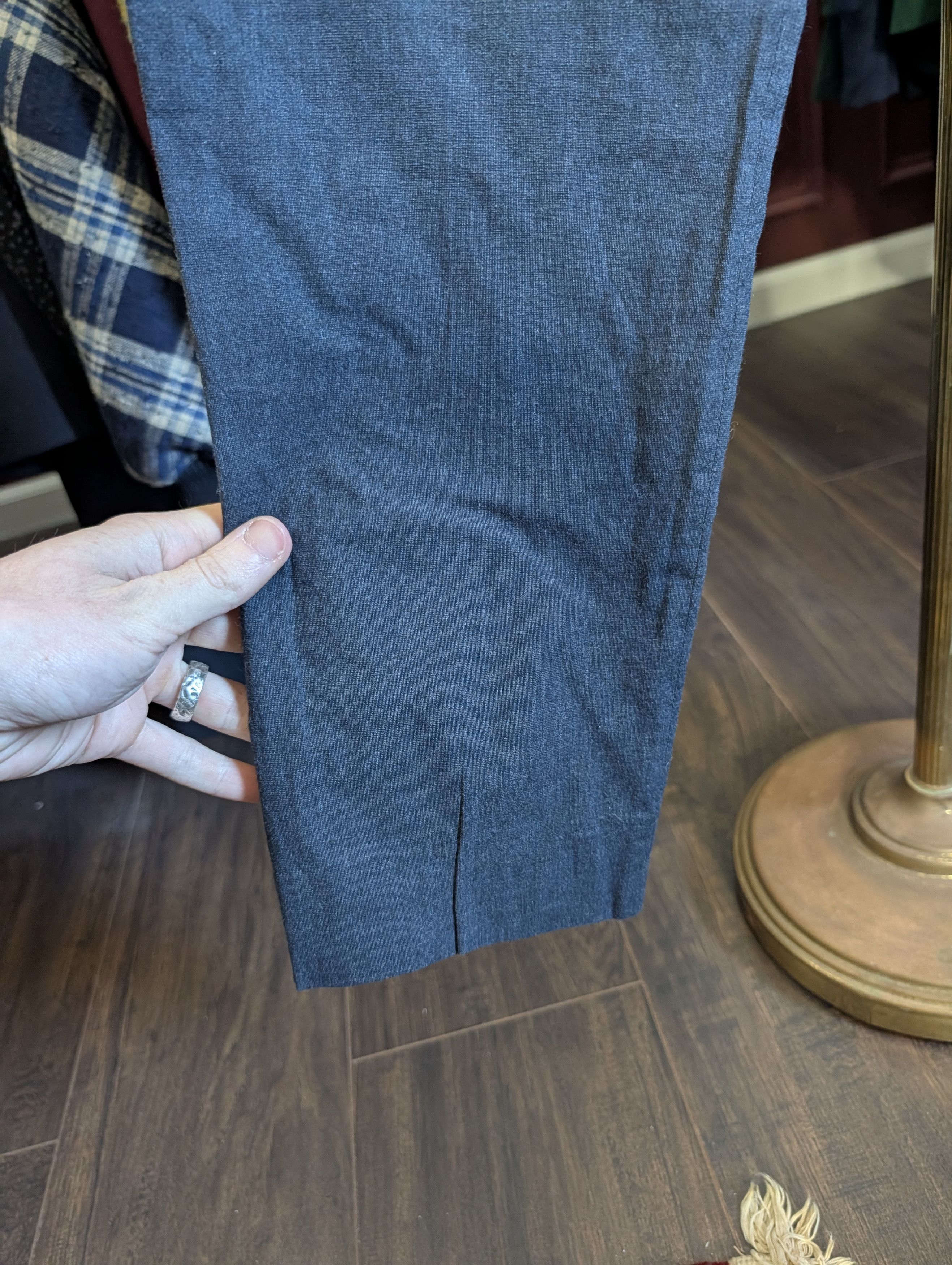 Hugo Boss Gray/blue textured logo badge cotton chino pants 32 Size US 32 / EU 48 - 7 Thumbnail
