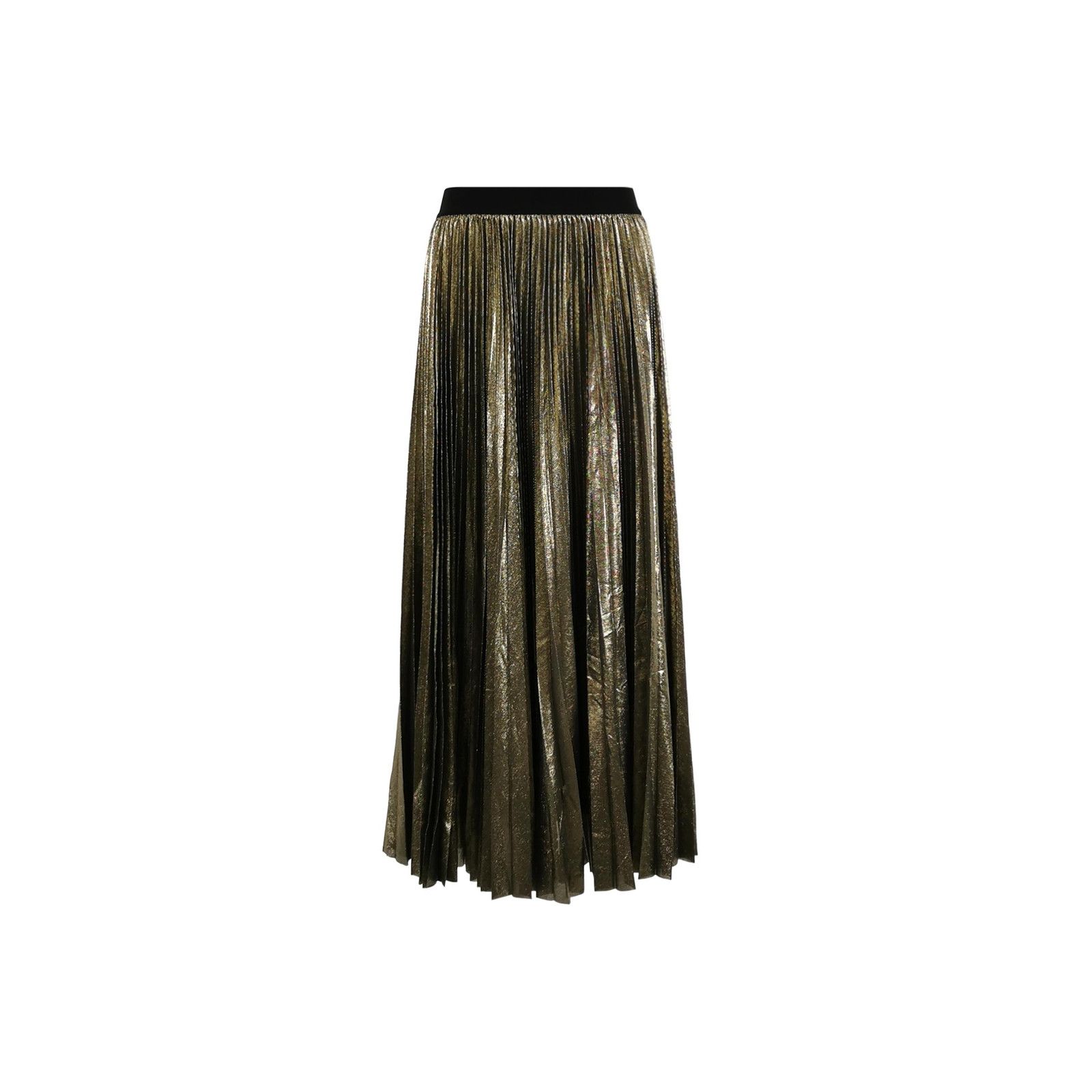 Japanese Brand Metallic Gold Pleated Long Skirt M Size 28" / US 6 / IT 42 - 1 Thumbnail