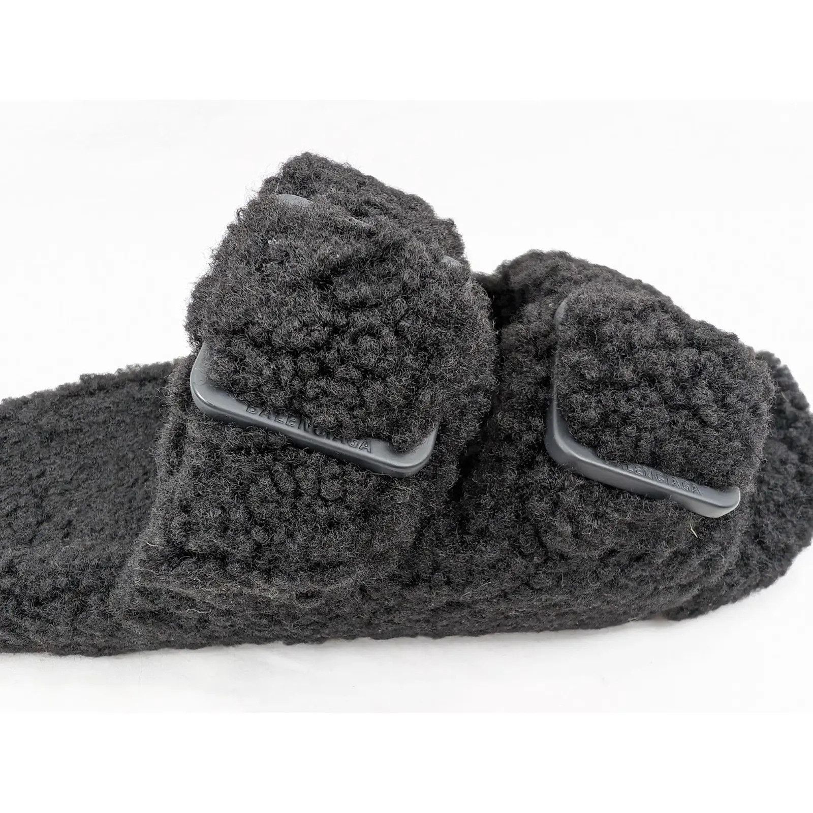Balenciaga o1rshd1 Furry Shearling Mallorca Sandals in Black Size US 8 / EU 41 - 5 Thumbnail