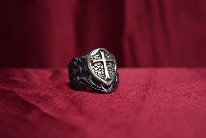 Jewelry Cross Punk Jewelry Rings Open Size Chrome Ring (Size 7-13) Size ONE SIZE - 3 Thumbnail