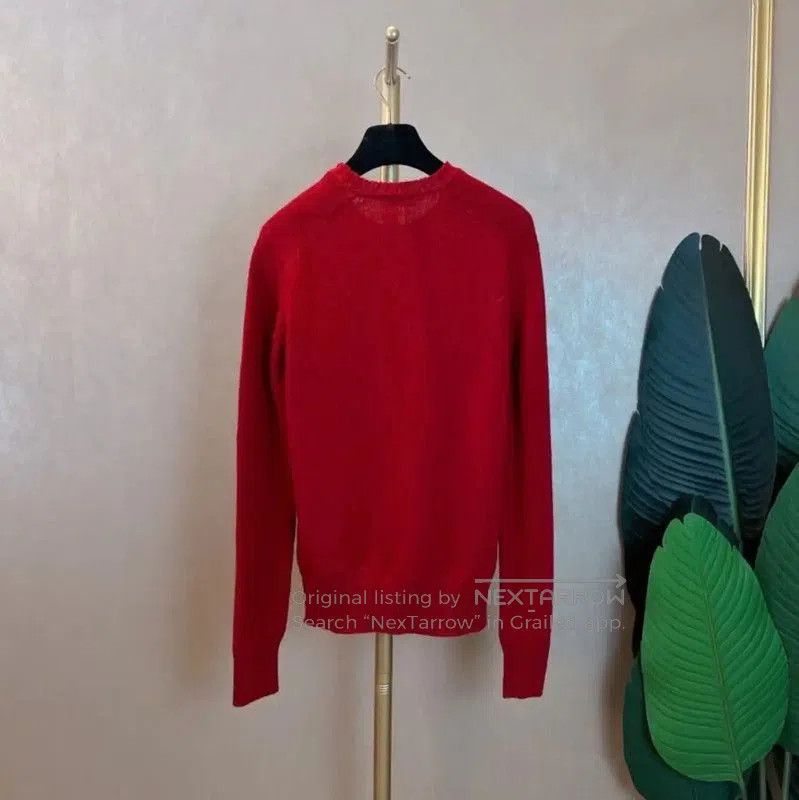 Yves Saint Laurent YSL Red Wool Long Sleeve Knit Sweater . Size S / US 4 / IT 40 - 2 Thumbnail