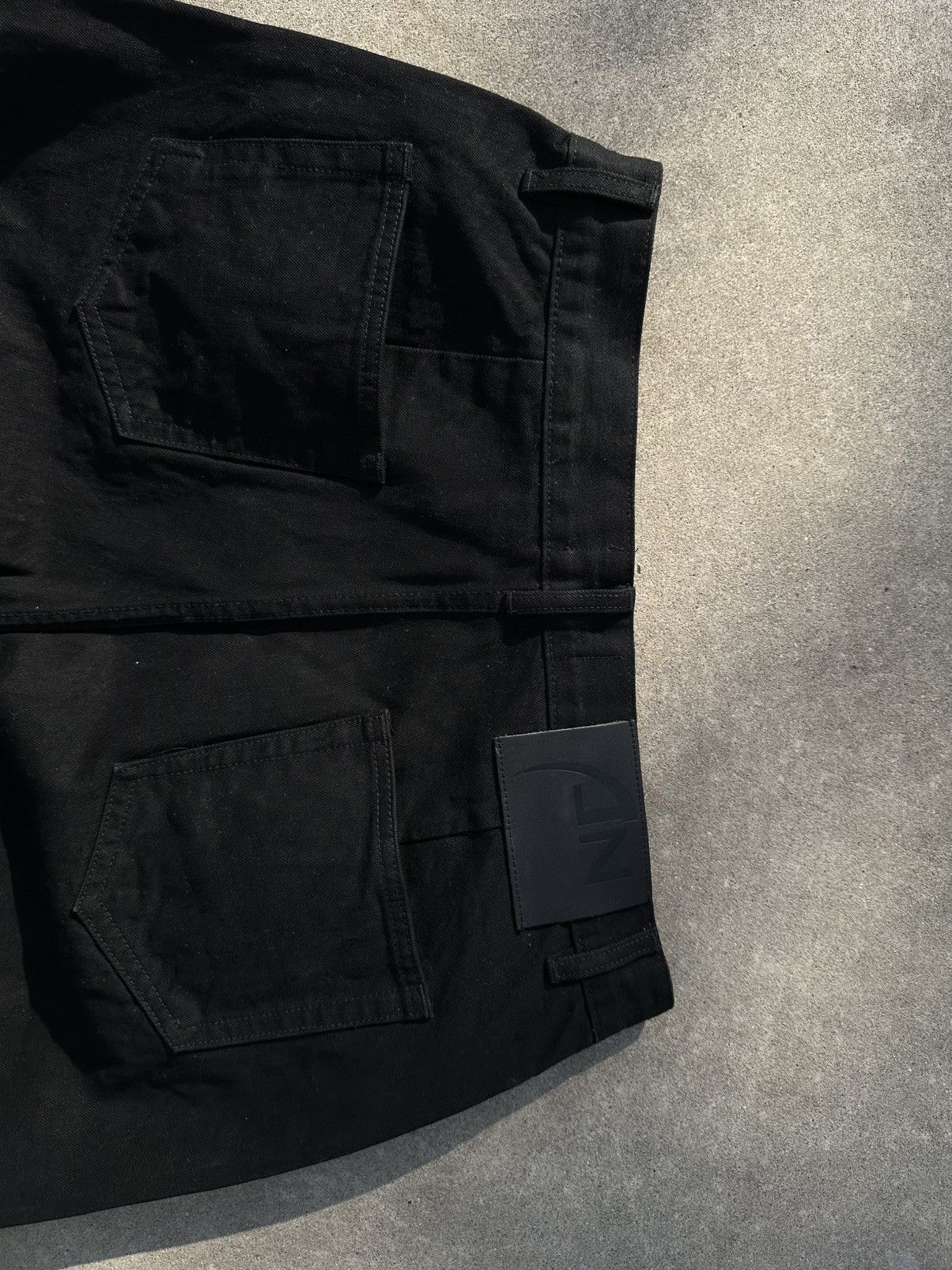 Japanese Brand Selvedge Jet Black Baggy Denim Size US 32 / EU 48 - 5 Thumbnail