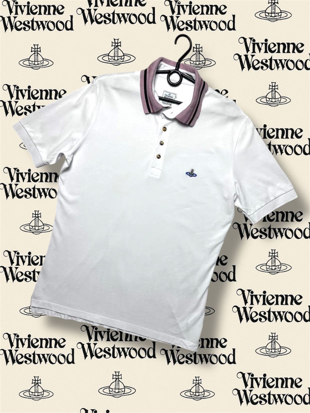 Vivienne Westwood polo shirt white logo size L/XL