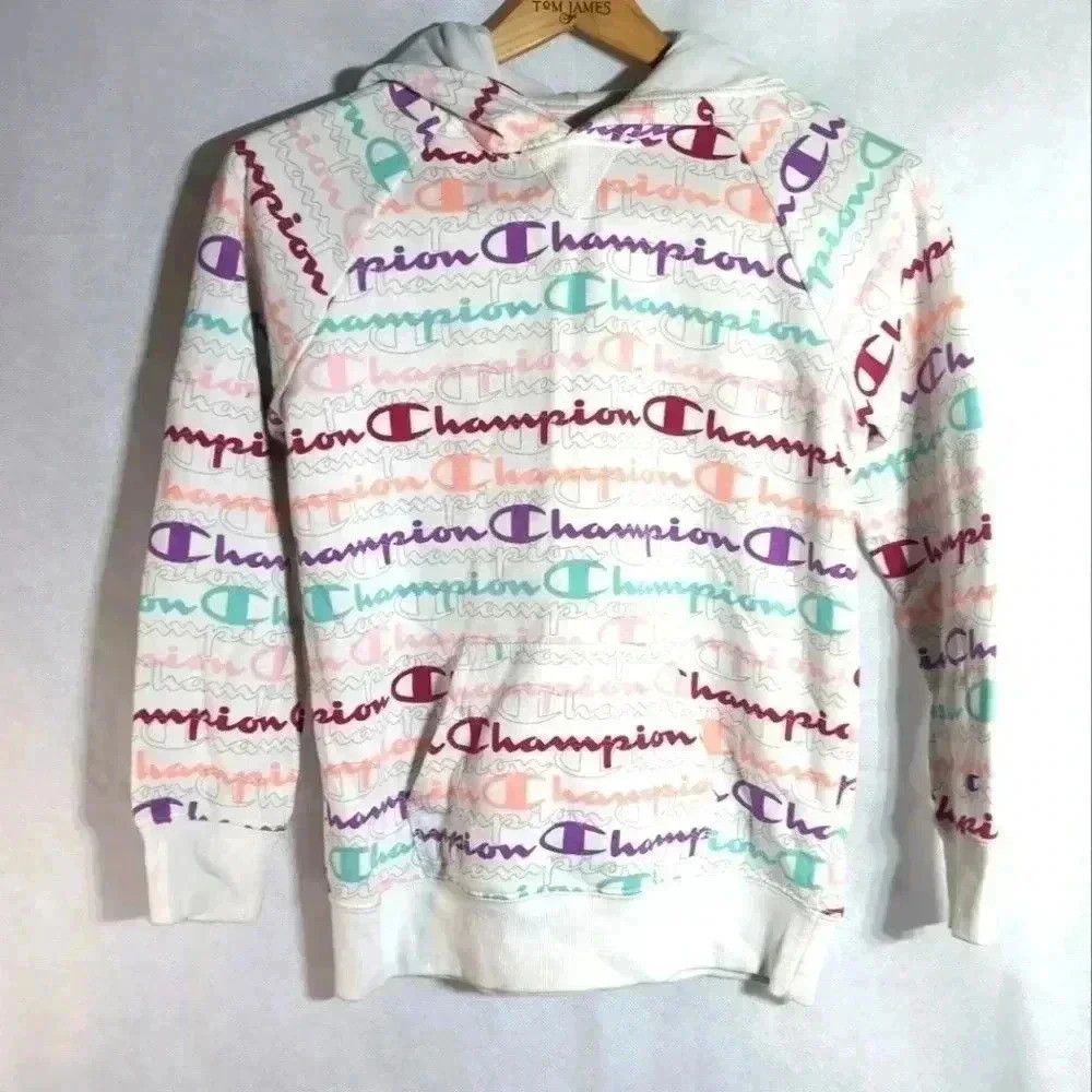Champion Champion Script Logo White Hoodie with pockets Sz L Size US L / EU 52-54 / 3 - 1 Thumbnail