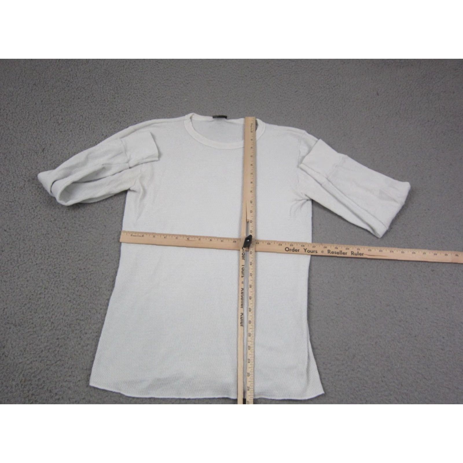 Merona VINTAGE Merona Shirt Mens M Creme Waffle Knit Thermal Long Sleeve Crewneck Size US M / EU 48-50 / 2 - 5 Thumbnail