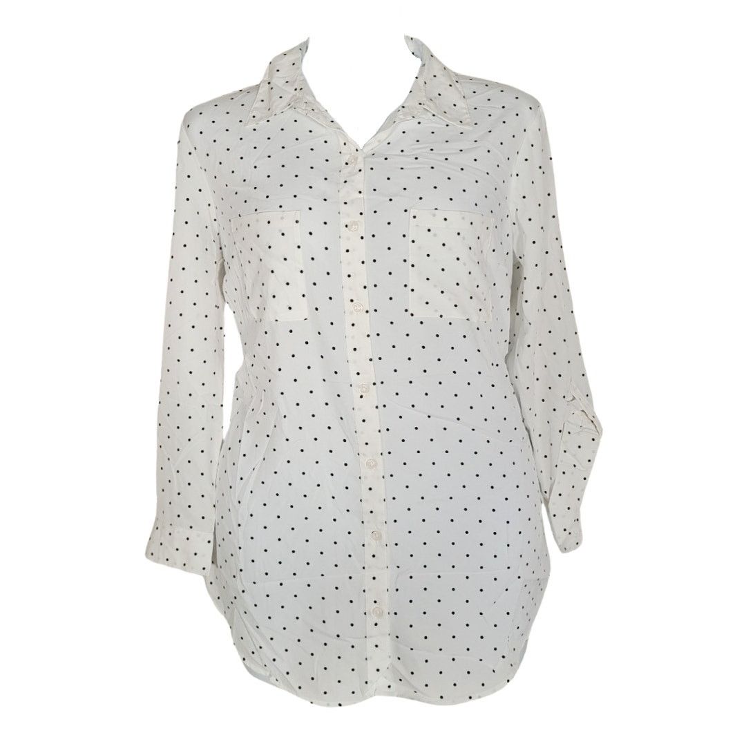 Faded Glory NWT faded glory white polka dot button down shirt size large Size L / US 10 / IT 46 - 2 Thumbnail