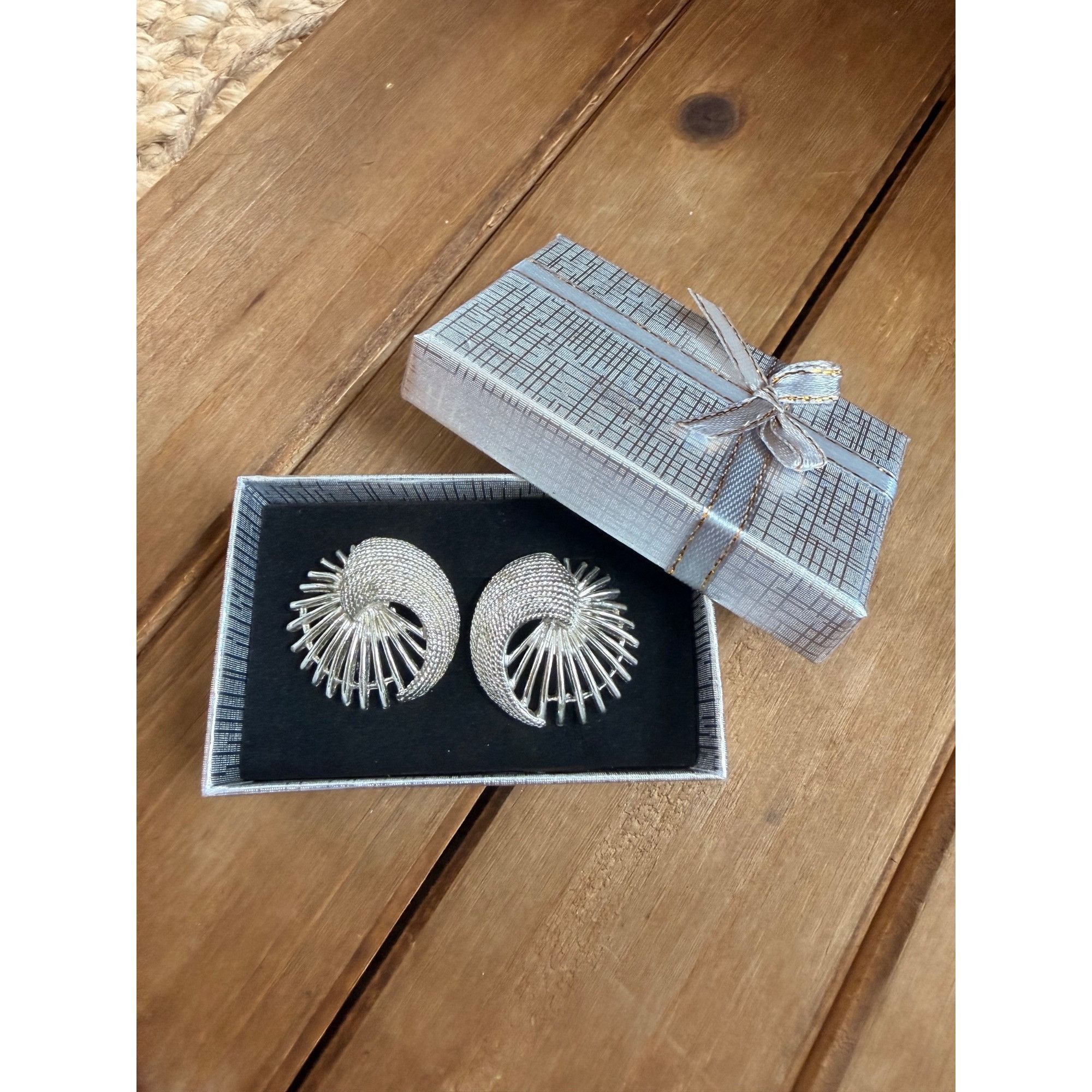 Other Silver Spiral Clip-On Earrings With Gift Box Size ONE SIZE - 7 Thumbnail