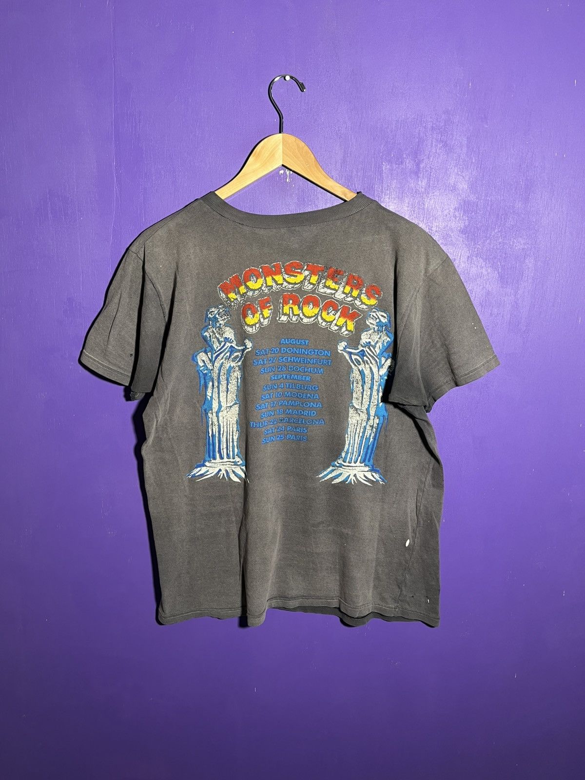 Band Tees × Vintage Vintage 1988 Iron Maiden monsters of rock euro tour tee Size US L / EU 52-54 / 3 - 2 Thumbnail