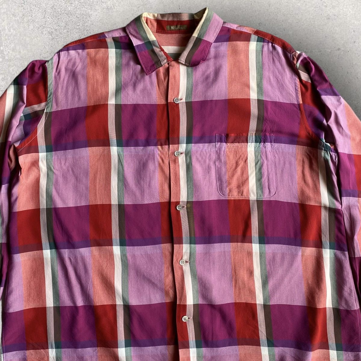 Yohji Yamamoto Y’s For Men Plaid Rayon Oversized Shirt Size US L / EU 52-54 / 3 - 2 Thumbnail
