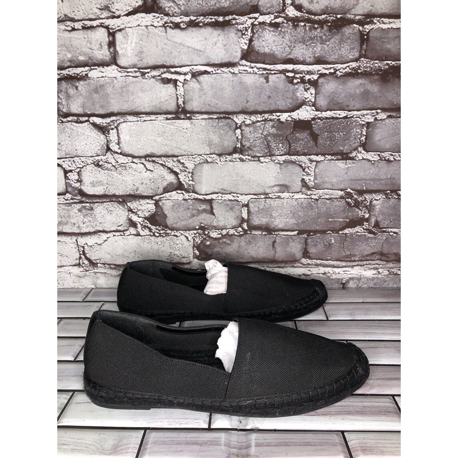 Banana Republic Banana Republic Black Canvas Fabric Slip On Espadrilles Loaf Size US 8 / IT 38 - 15 Thumbnail