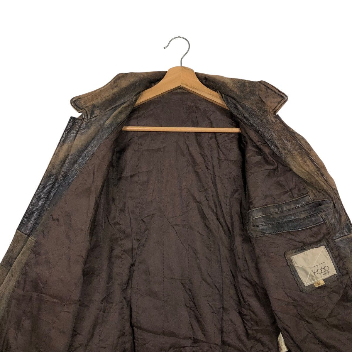 Japanese Brand 🔥VINTAGE FLY BOMBER LEATHER JACKET ROBO MILANO ISSEY MIYAKE Size US M / EU 48-50 / 2 - 16 Thumbnail