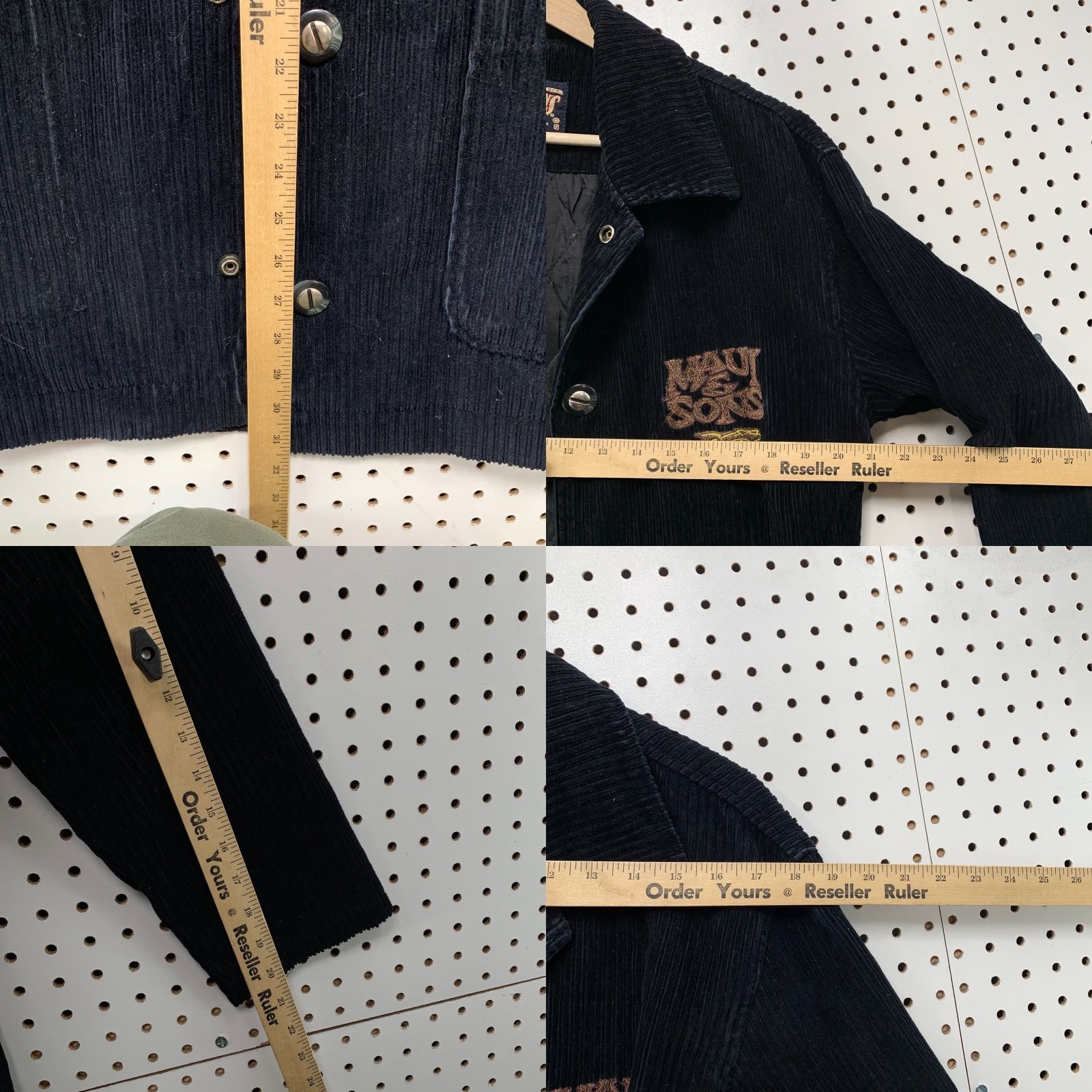 Vintage VINTAGE Maui & Sons Corduroy Jacket Mens M Black 3/4 Sleeve Embroidered Jacket Size US M / EU 48-50 / 2 - 9 Thumbnail