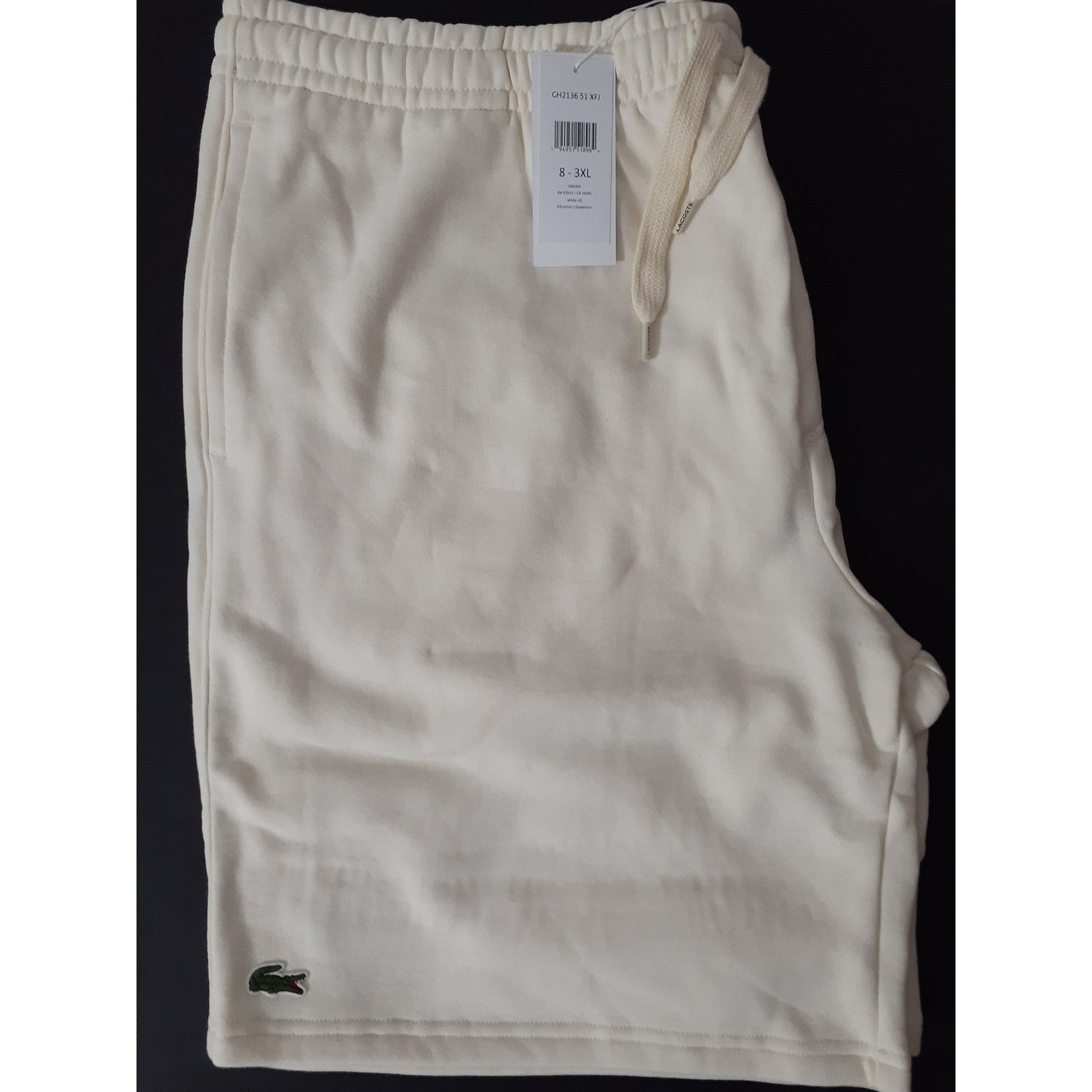 Lacoste Lacoste Men's Sport Tennis Fleece Shorts White XFJ 3XL Size US 42 / EU 58 - 2 Thumbnail