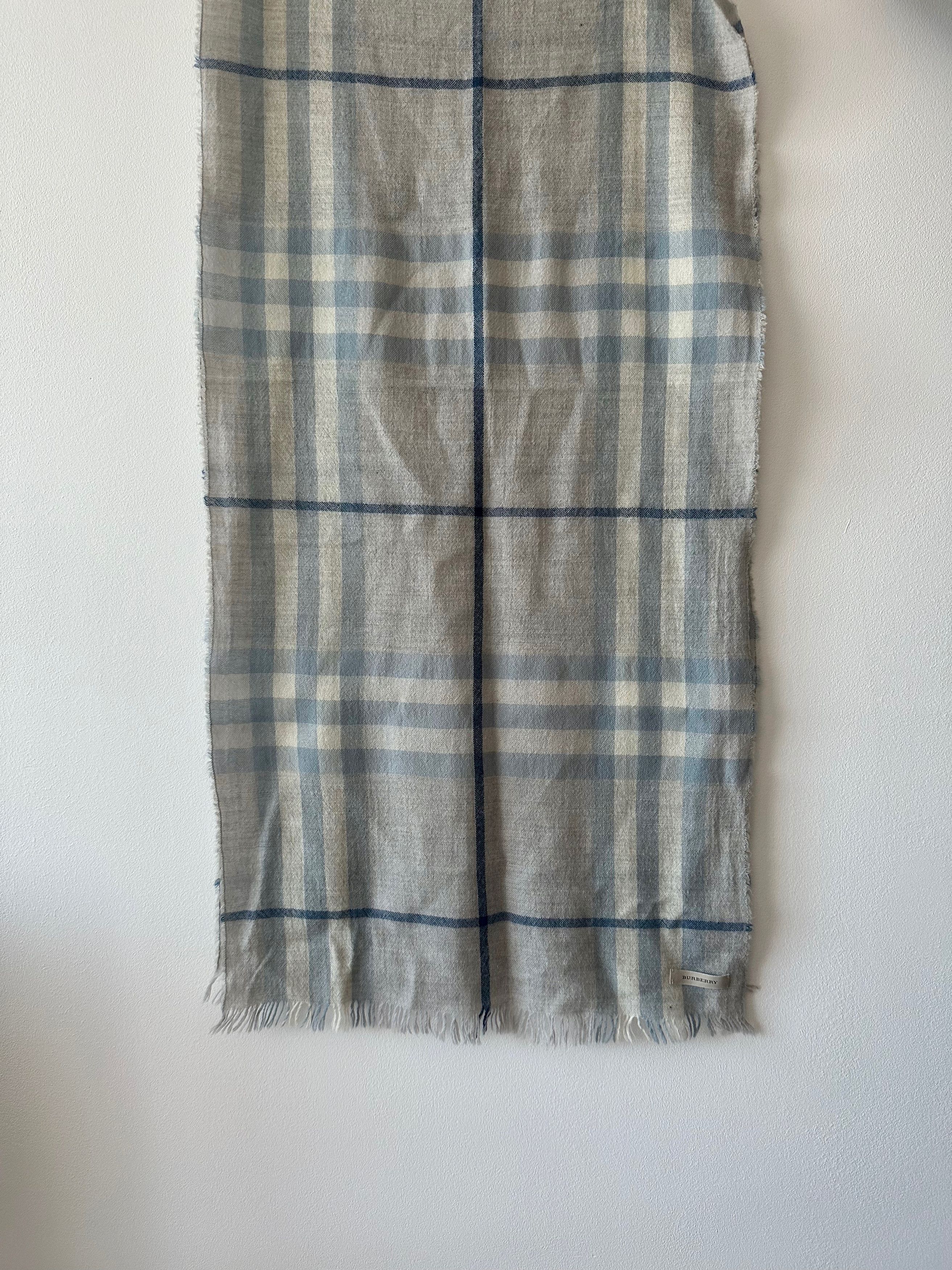 Burberry BURBERRY big check Blue large scarf wrap Size ONE SIZE - 6 Thumbnail